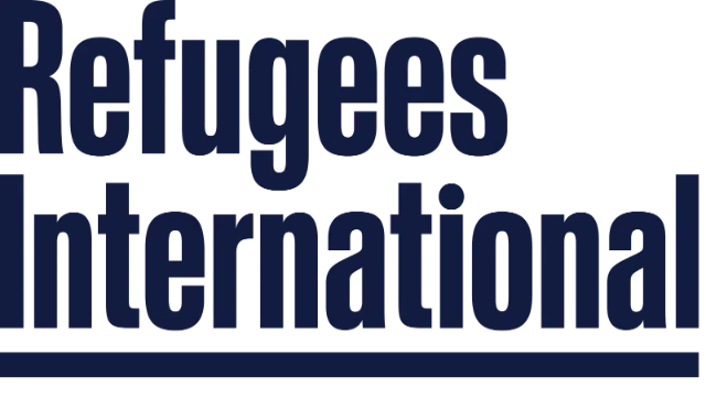 Logo of Refugees International with dark blue text on a white background.