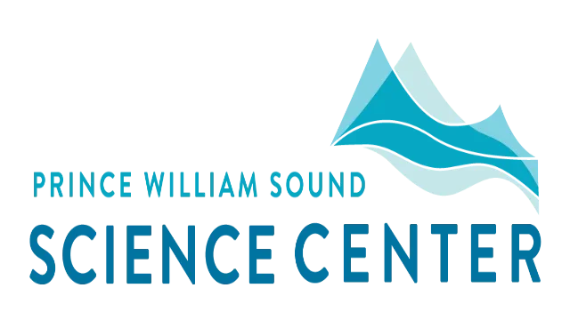 Logo of Prince William Sound Science Center with stylized mountain and wave graphic above the text.