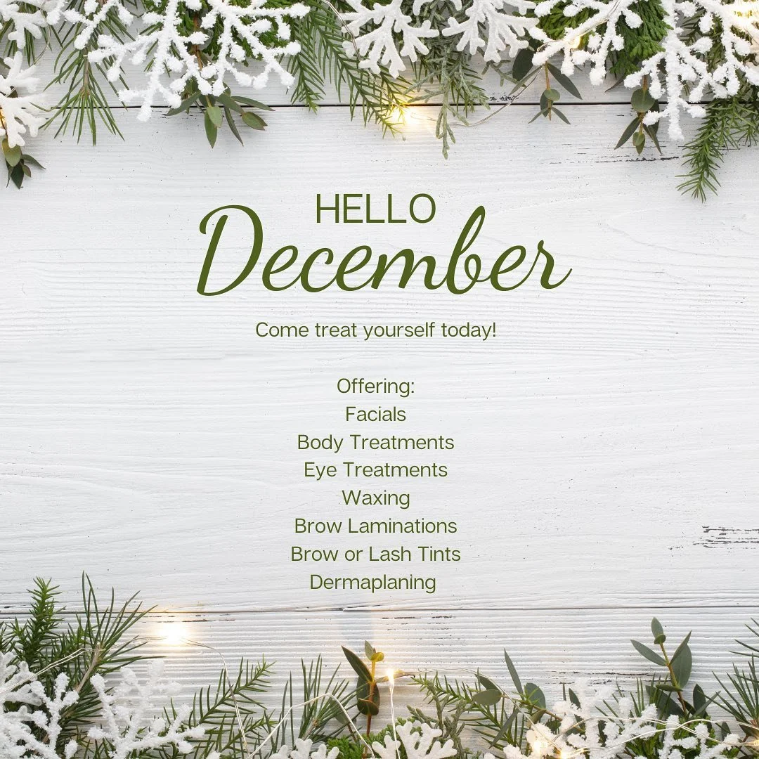 Happy December 1st!! The countdown to Christmas begins!! 🎄❄️
Come visit me at @avedainstitutephoenix to pamper yourself or stock up on goodies for Christmas gifts.
I am available today for facials, waxing, dermaplaning facials, lash and brow tinting