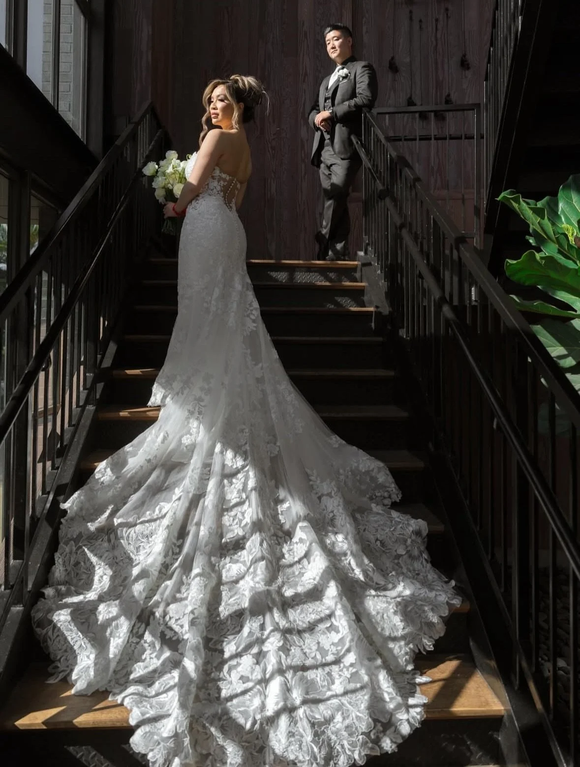The drama. The romance. The moment. 🤍✨&thinsp;A lace train that steals the spotlight as a love story unfolds one step at a time. &thinsp;
&thinsp;
#blushbridalcouture #sayyestothedress #2026bride #blushbride #realbride