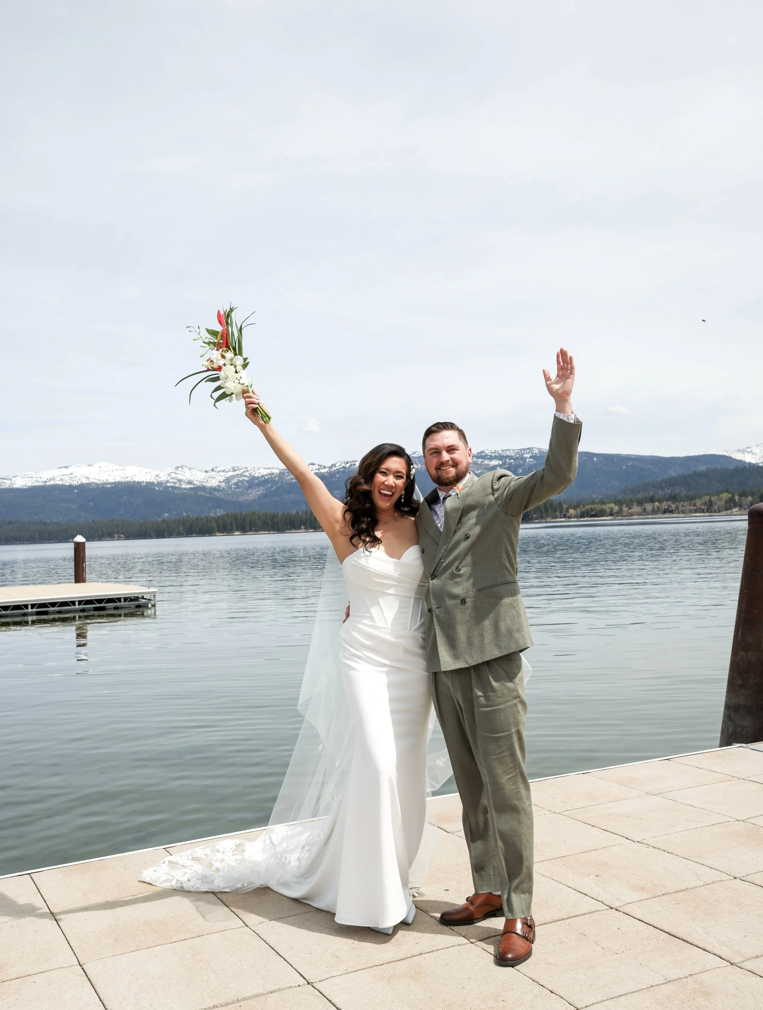 Snow-capped mountains, lake views, and the love of her life. 🤍🏔️&thinsp;
&thinsp;
The perfect backdrop for the start of forever. A day filled with love, laughter, and memories to last a lifetime. 🕊️💍&thinsp;
&thinsp;
Congratulations to the most w