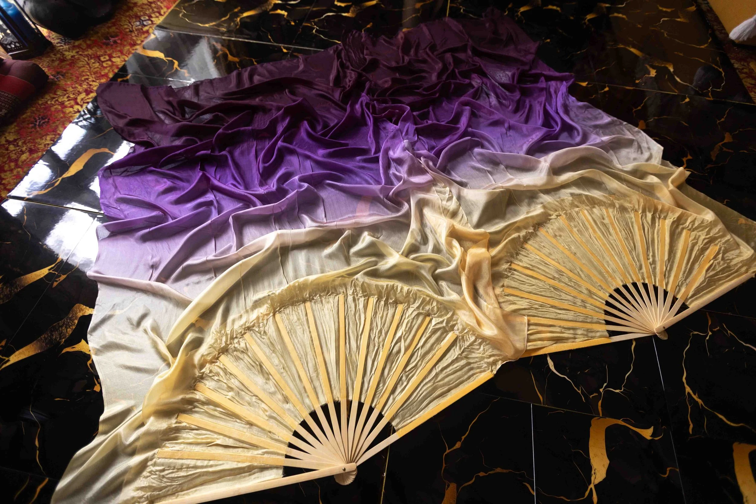 Empress of Shadows - Priestess Size Silk Flow Fans