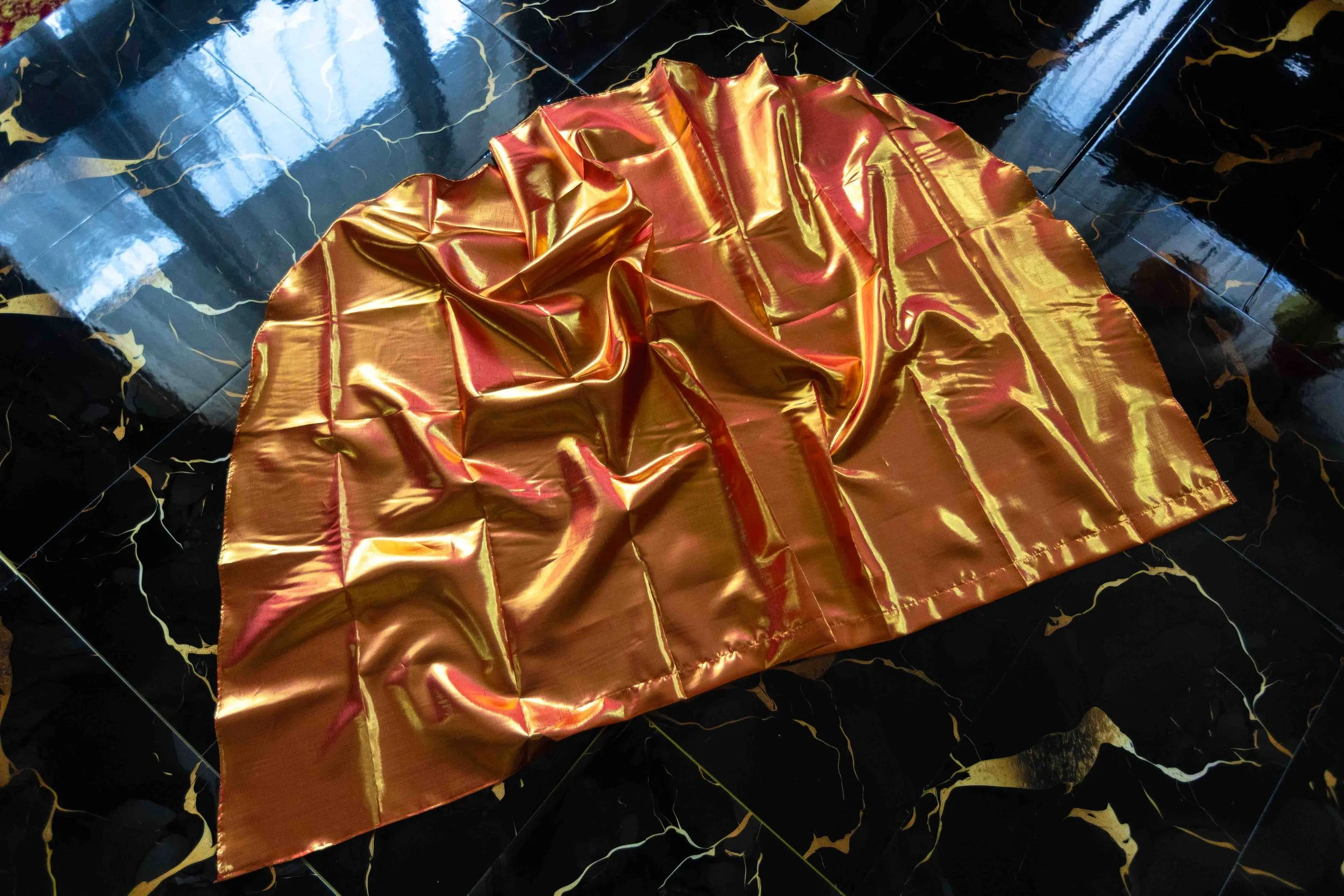Pumpkin Spice Holographic Flag Veil Wings (Vegan)