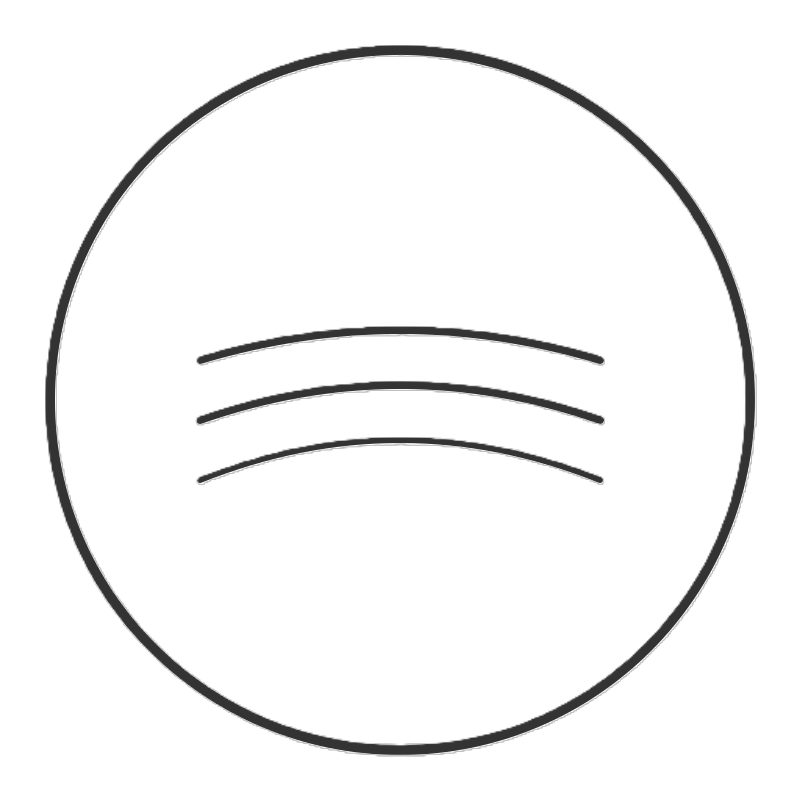 Line graph with three ascending lines within a circle.
