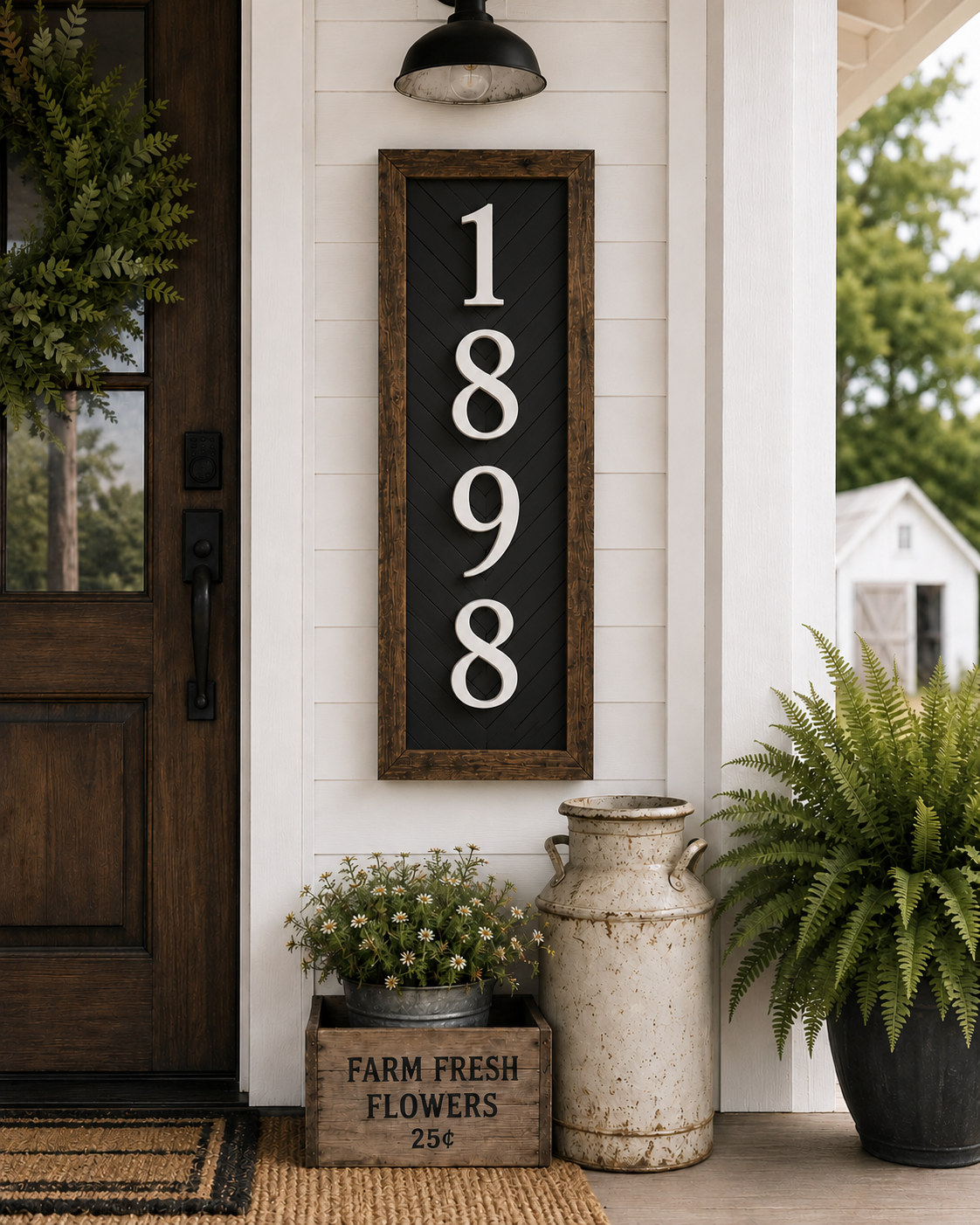 herringbone vertical house numbers