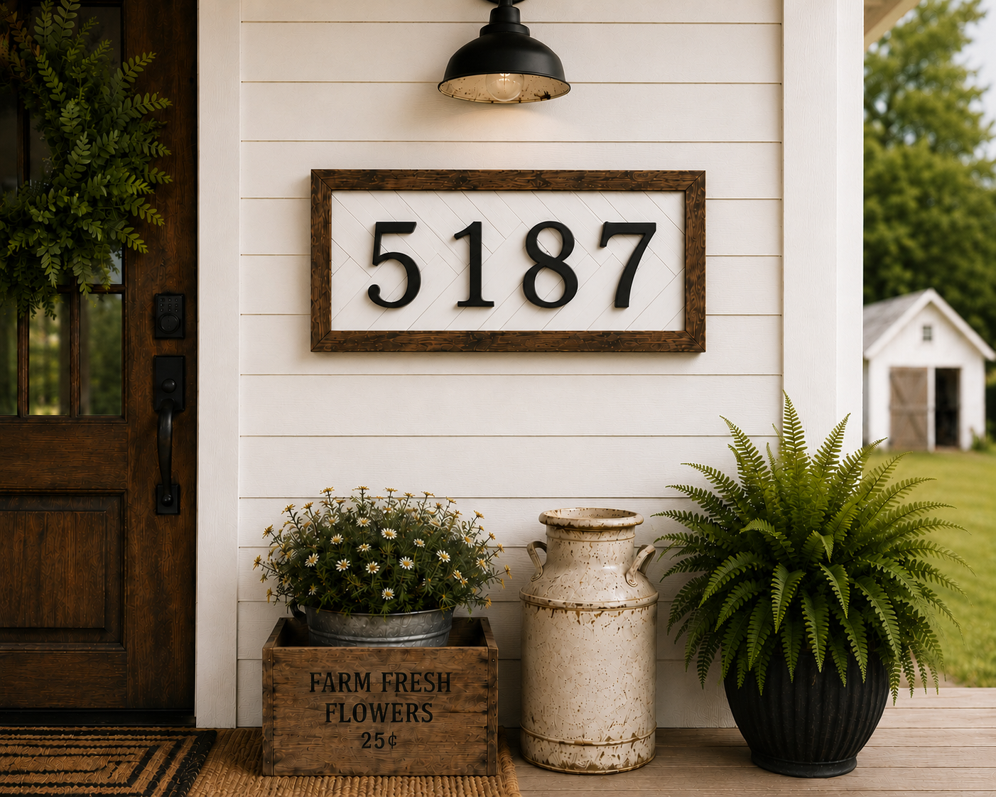 herringbone horizontal house numbers