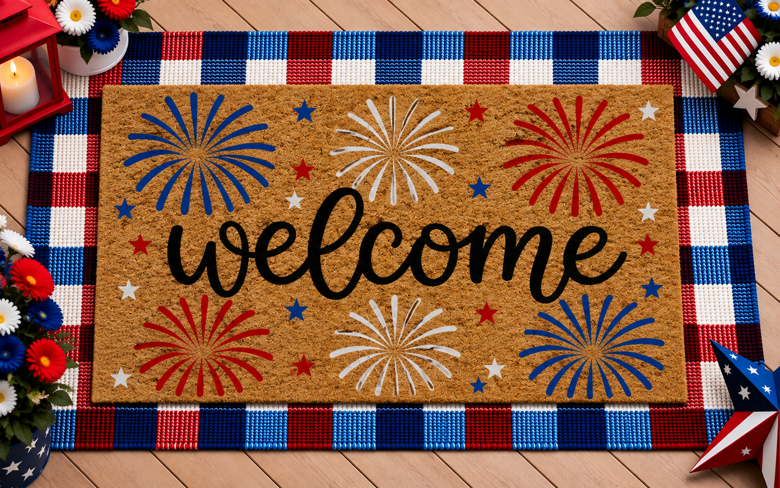 fireworks doormat