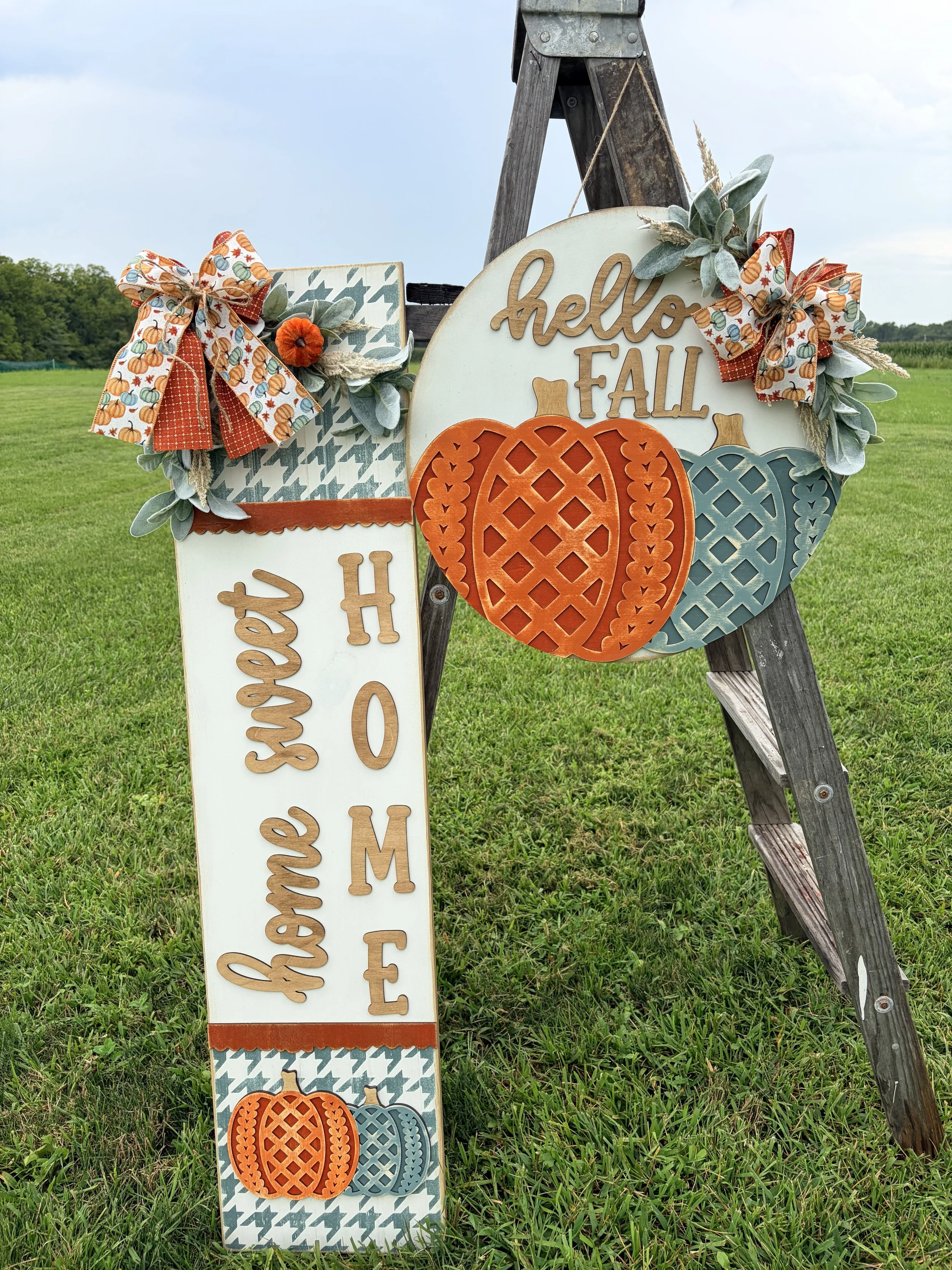 cable knit pumpkins