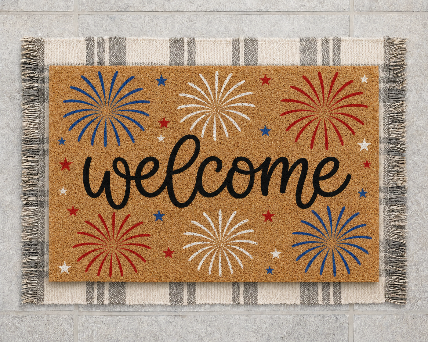 fireworks doormat