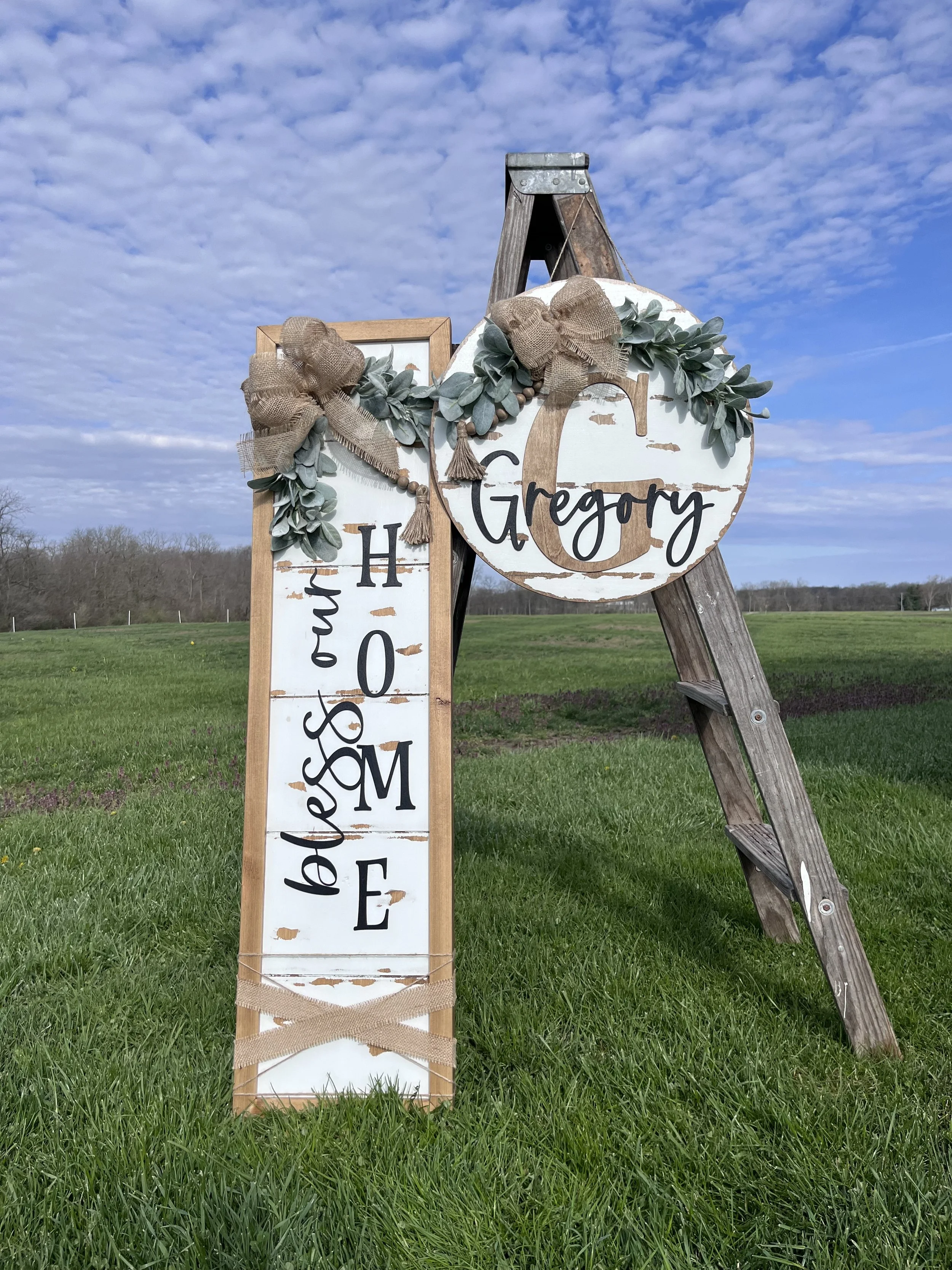 bless our home monogram hanger
