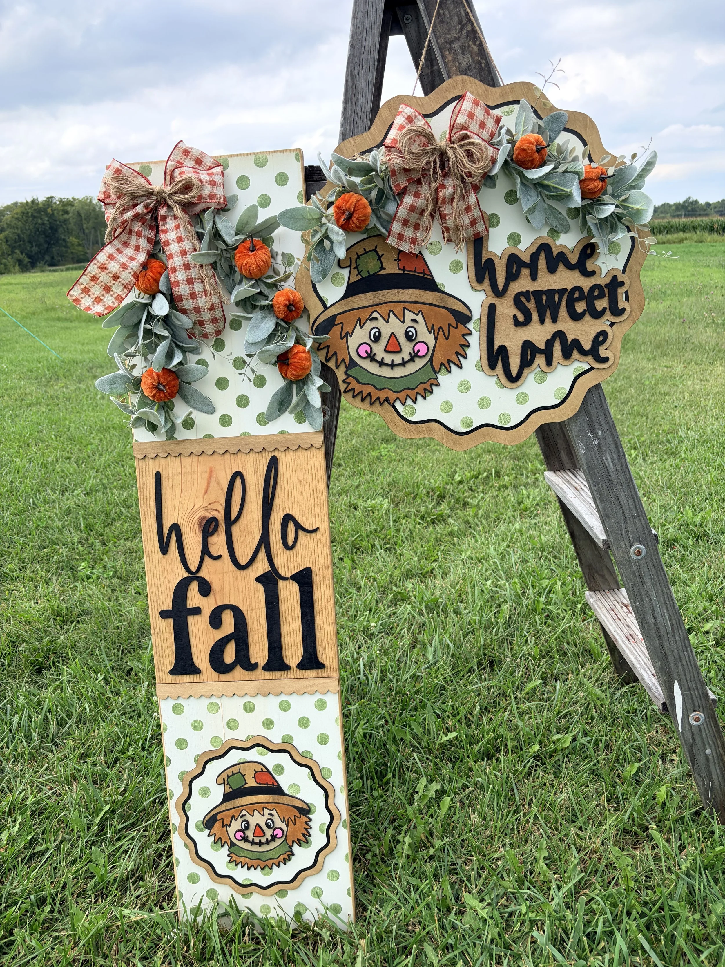Polk a dot scarecrow