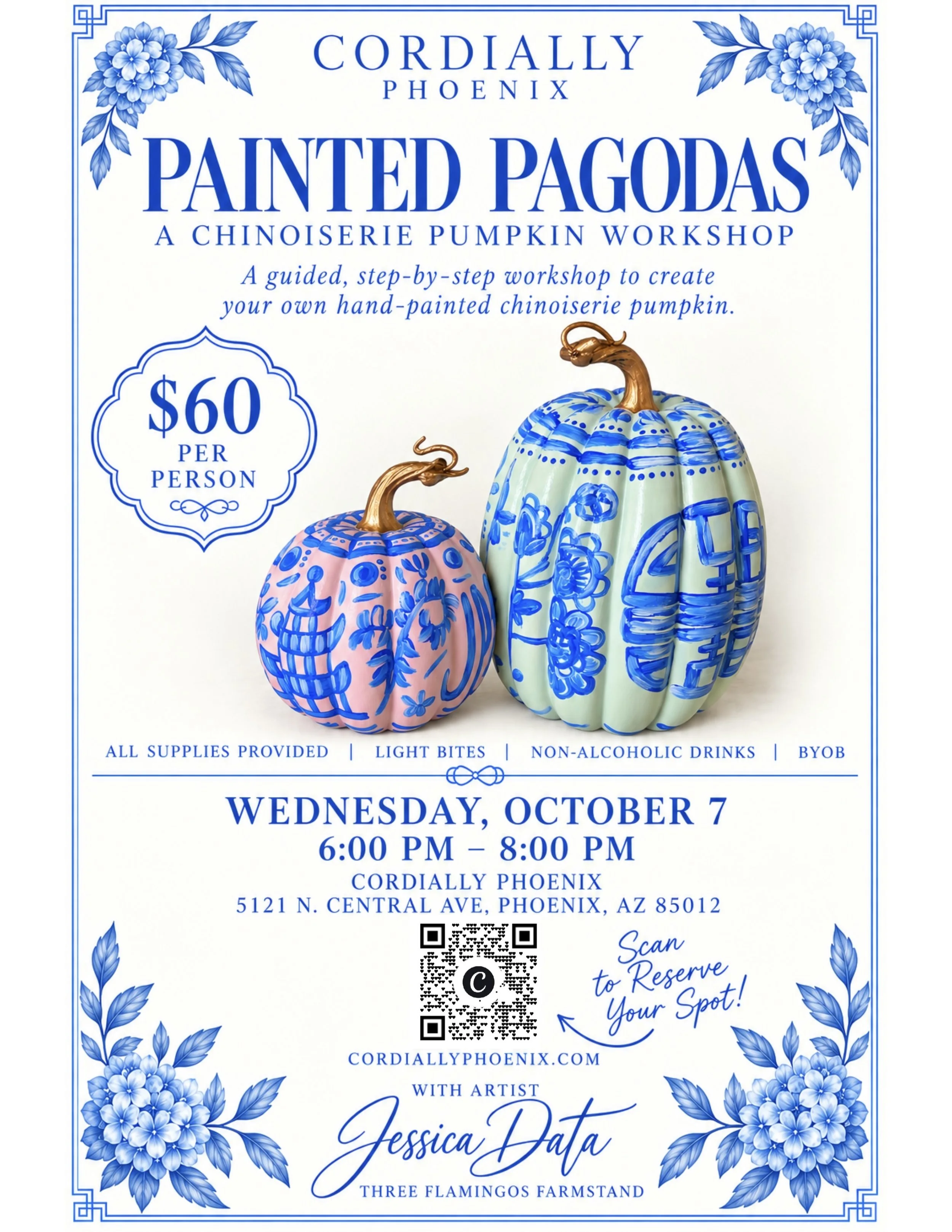 Painted Pagodas - A Chinoiserie Pumpkin Workshop @ Cordially Phoenix