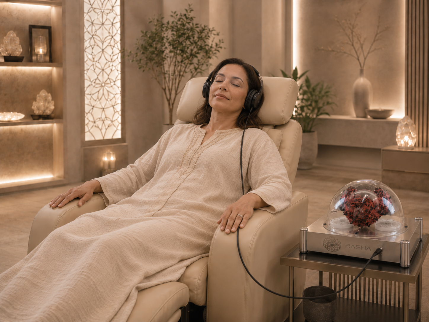 Woman having a Rasha session at Malena Energetics in El Cajon