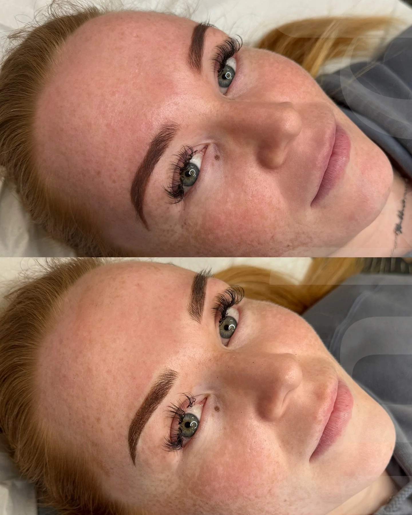 Snattttchedddd ❤️

Makeup⬇️PMU 

See how I lifted the tails slightly, although I liked her makeup and think it really suited her character and look, just pulling the tails up a bit makes such a difference to her face!! 

These brows will age with her