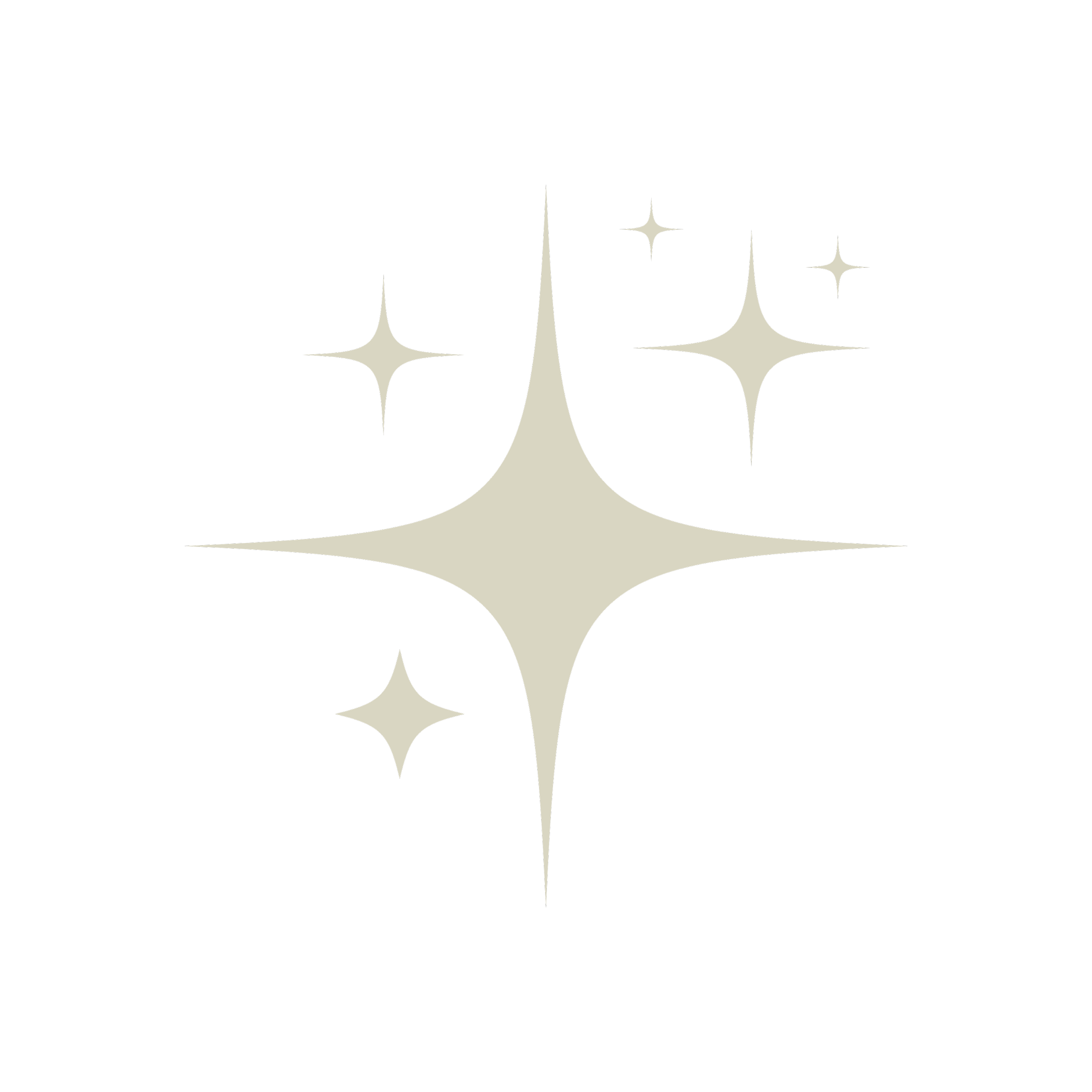 Stylized silver starburst design on black background