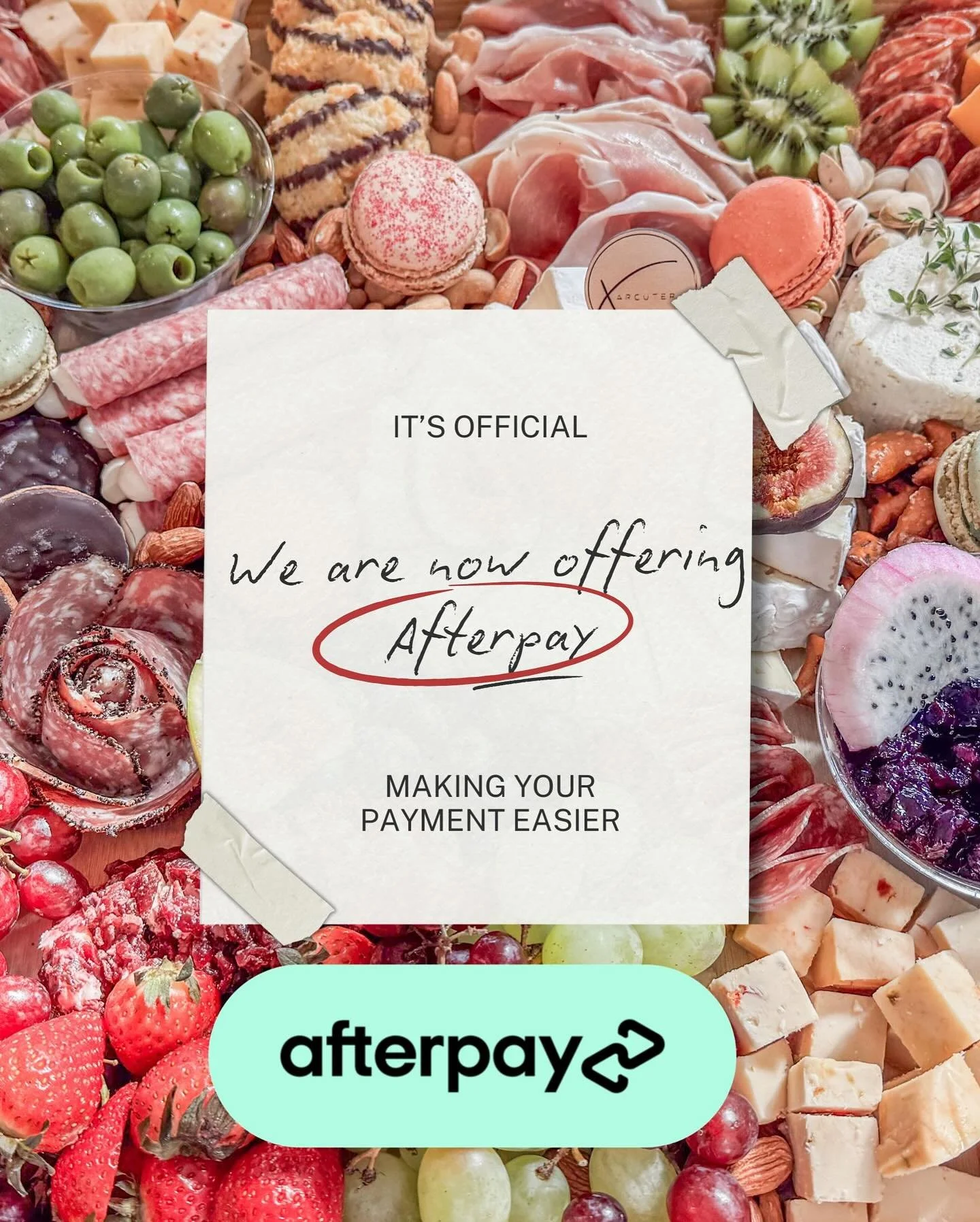Just in time for your holiday gatherings ✨
We now offer Afterpay for easy installment payments.
Simply select Afterpay at checkout.

Available for Graze Tables, curated catering meals, appetizers, and desserts.
Visit our website for more details and 