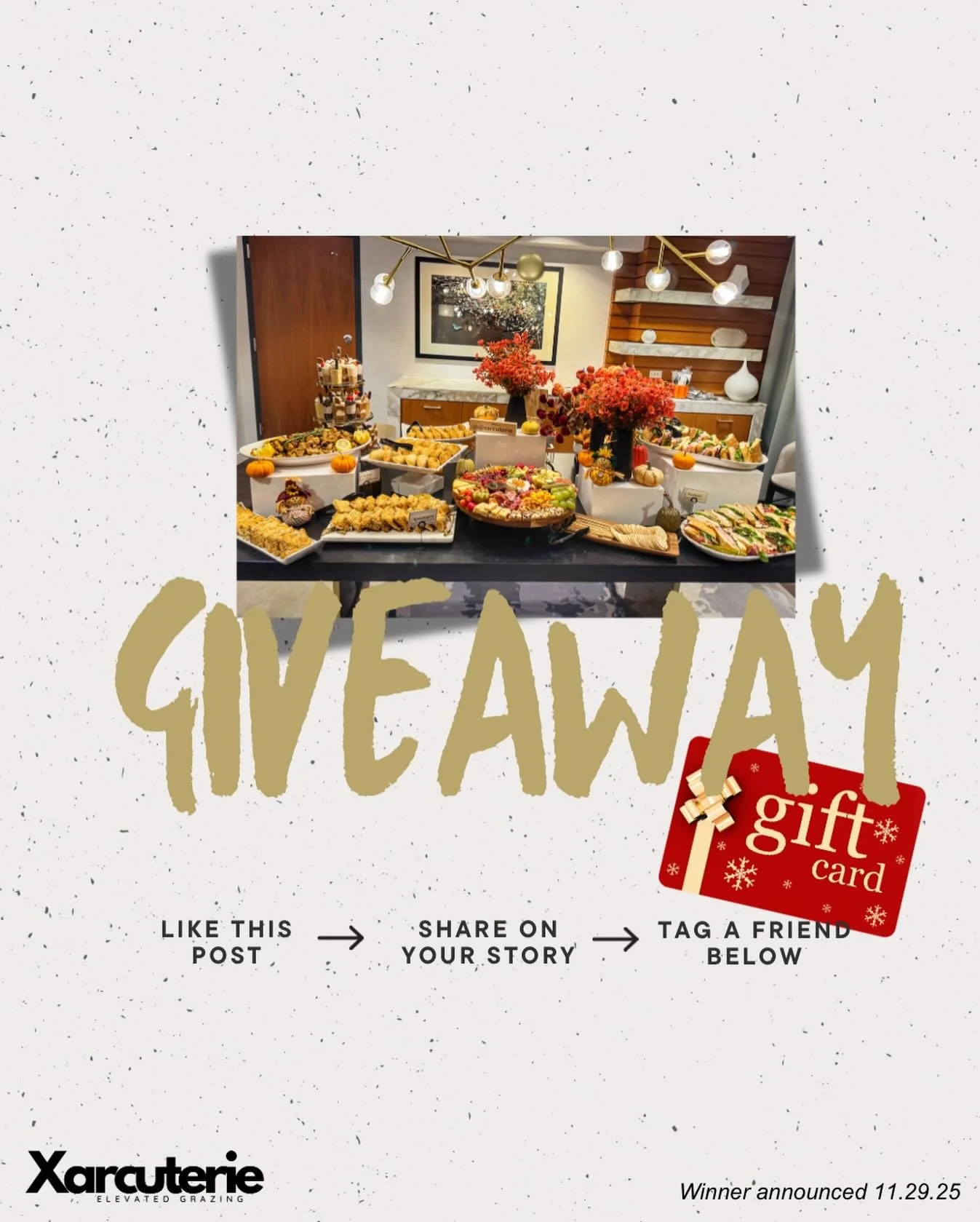 Closed🛑

🎉 $200 GIVEAWAY ALERT! 🎉

We hit a sweet milestone and it&rsquo;s time to celebrate Xarcuterie style! 💫

One lucky winner will receive a $200 Gift Card to use toward a Charcuterie Board or an elegant Graze Table experience &mdash; perfec