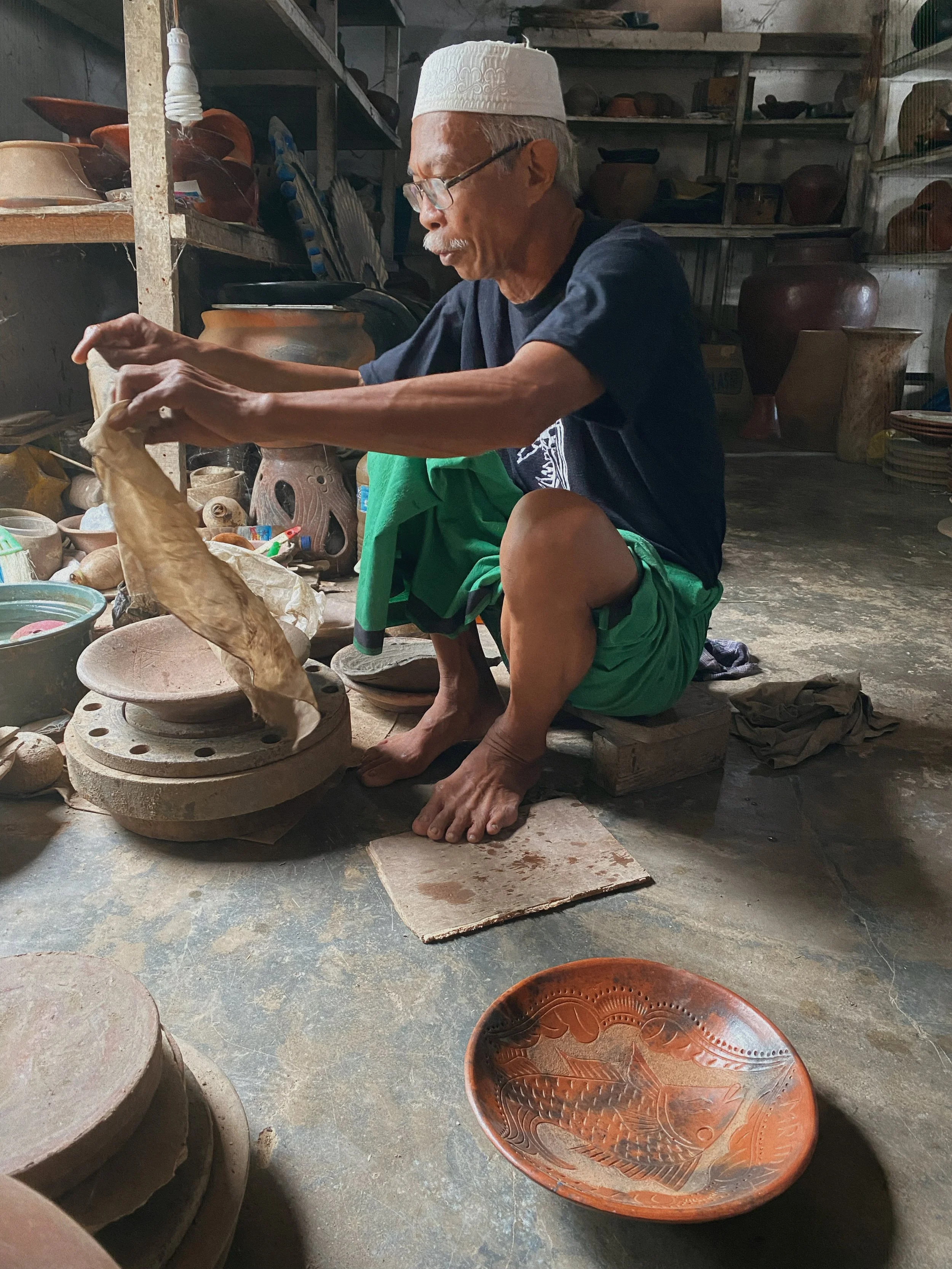 Bapak Aji, a master of pottery in Lombok, Indonesia. 