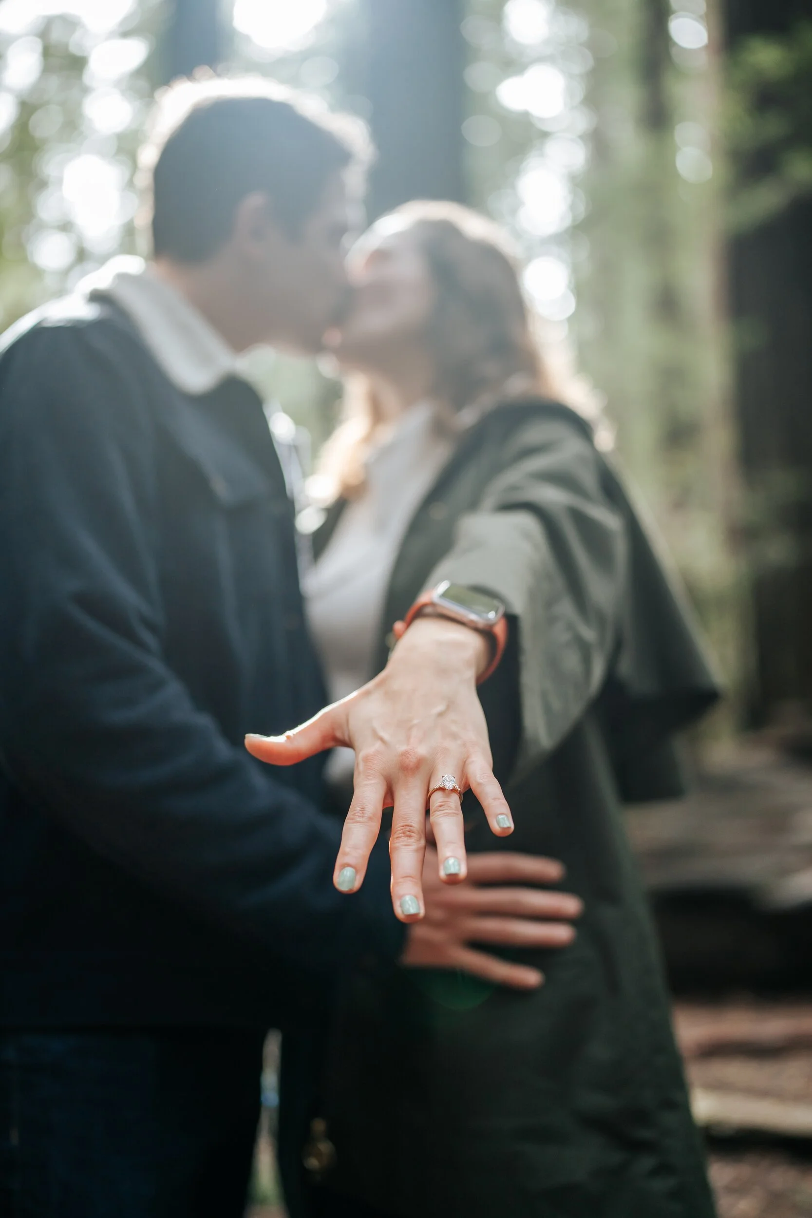 Romantic Engagement Photography Session under the canopy of the Redwoods in Humboldt County in Founder's Grove