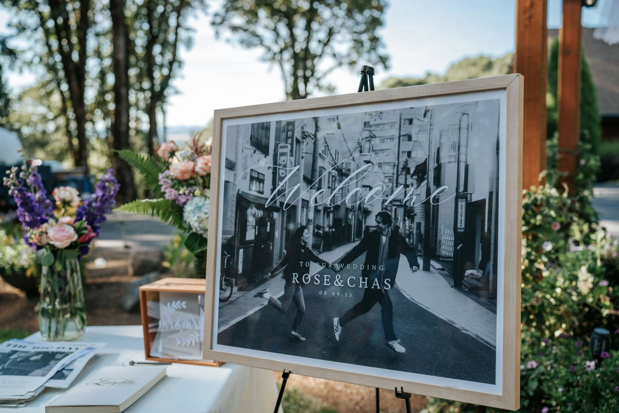 Rustic barn wedding reception setup with string lights in Humboldt County. Beautiful venue details for a Northern California celebration photographed by Tex Kelly Photography.