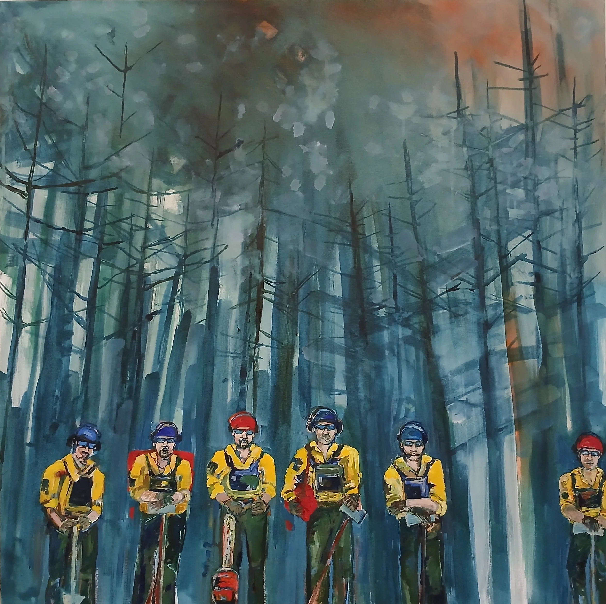 Fighting Fire, 36"x36"