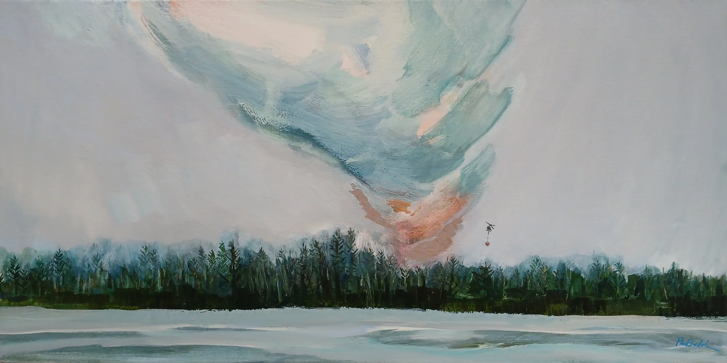 Grandmother's Bay Wildfire 2021, 18"x36"
