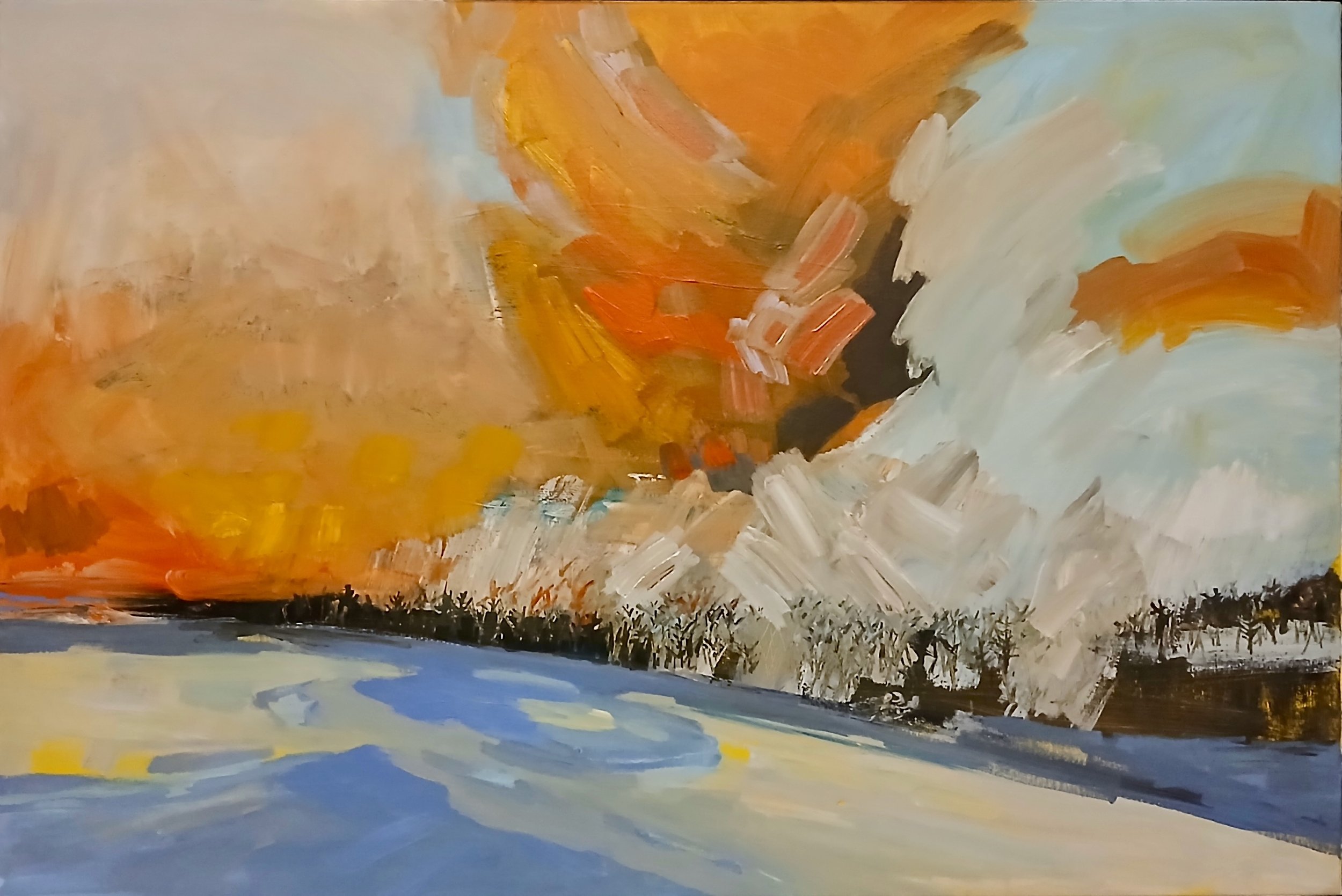 Raining on Fire (5), 24"x36"