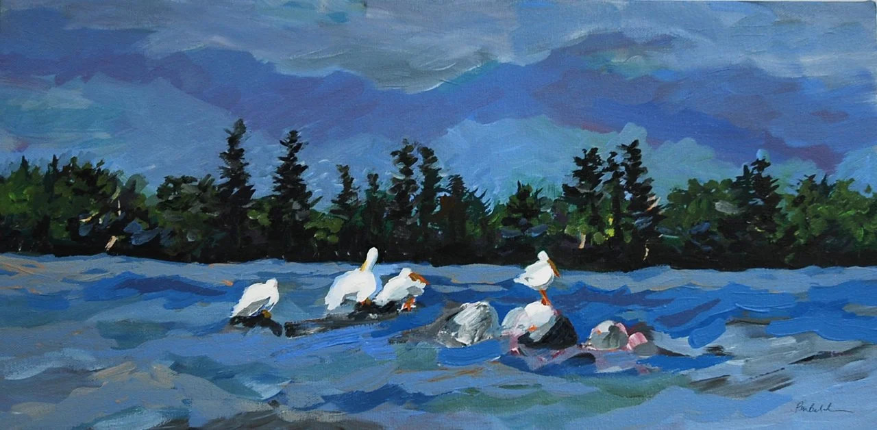 Pelicans, 12"x24"/SOLD