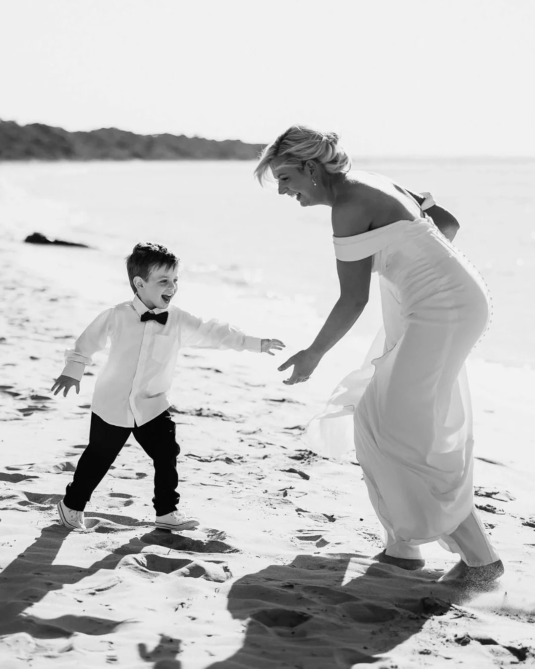 Here&rsquo;s my mate Heather frolicking on the beach with her little man, Louie, moments before her wedding. There&rsquo;s something extra special about having your kids present at your wedding, I wish I could do ours all over again with our little m