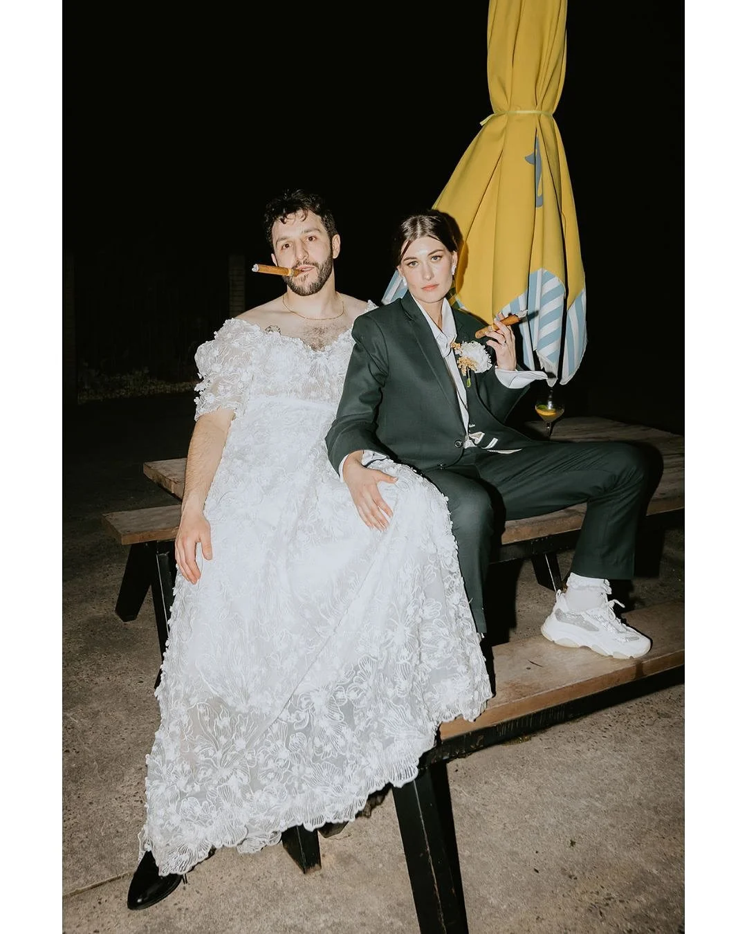 Who doesn&rsquo;t love an outfit swap and a cigar? Maddison &amp; Nick, strong contenders for the coolest cats I&rsquo;ve ever met! Have a little look at some of the highlights from their triumphant wedding at @zonzoestate