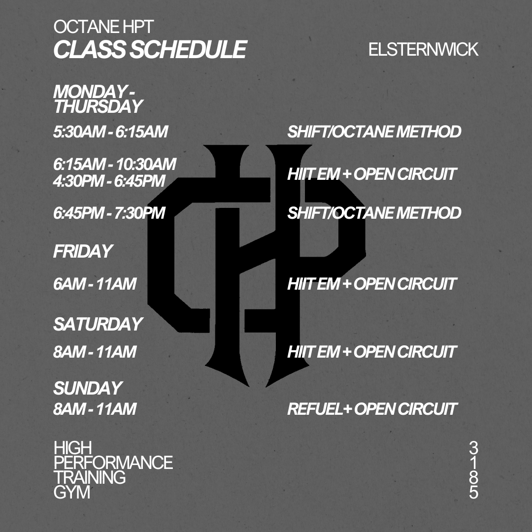 Class schedule — Octane High Performance Training