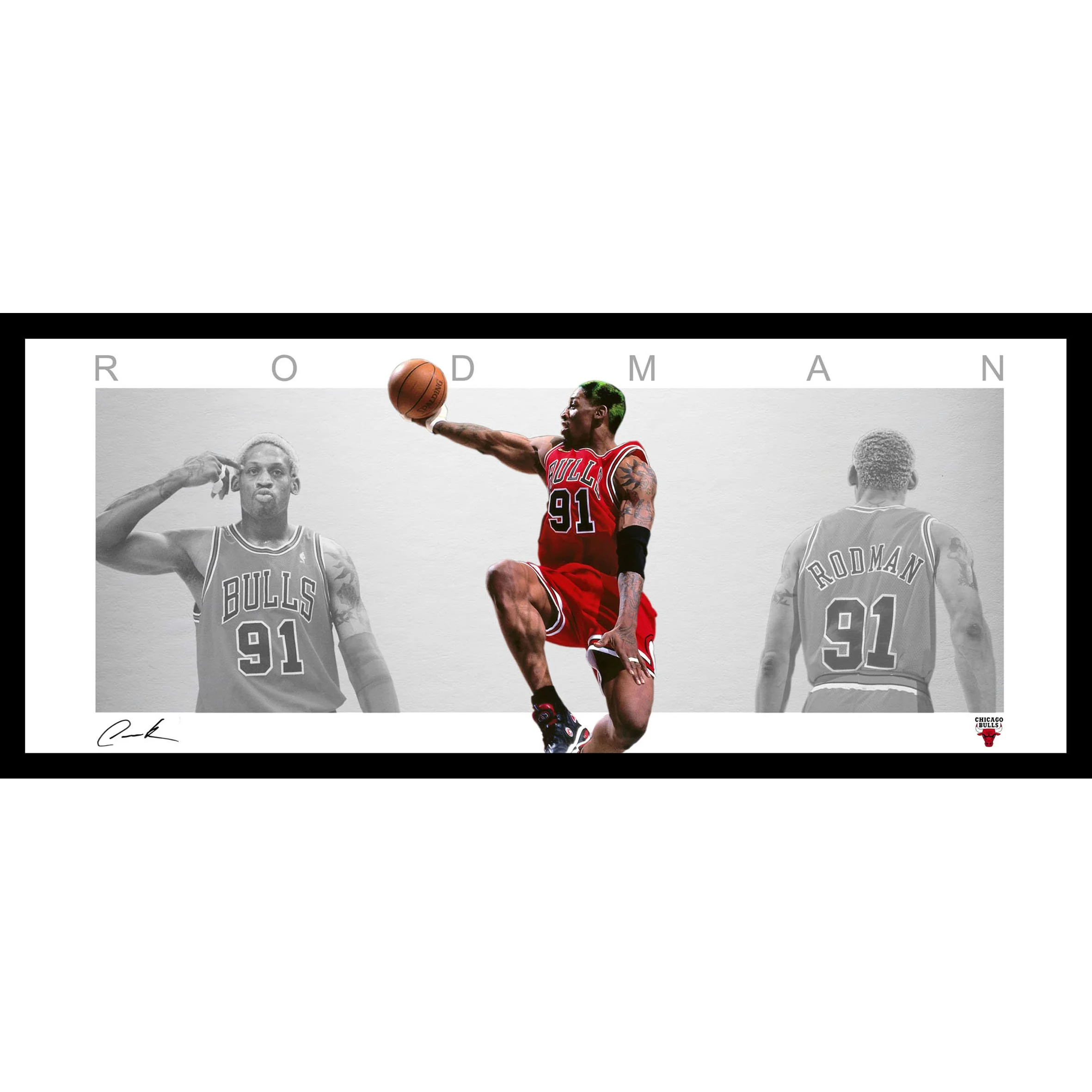 Dennis Rodman Chicago Bulls Framed Lithograph Memorabilia