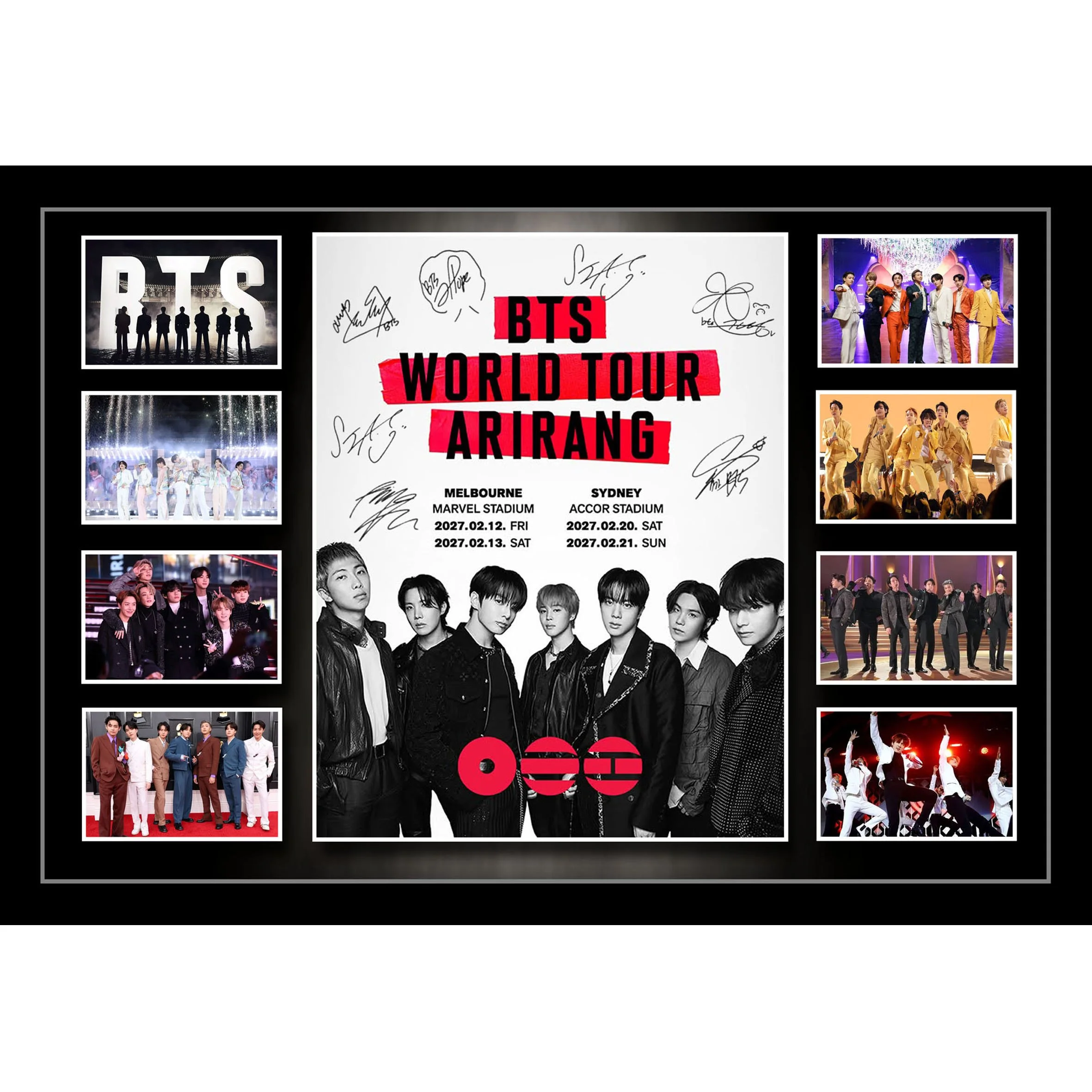 BTS 2027 'ARIRANG' Australian Tour Signed & Framed Memorabilia