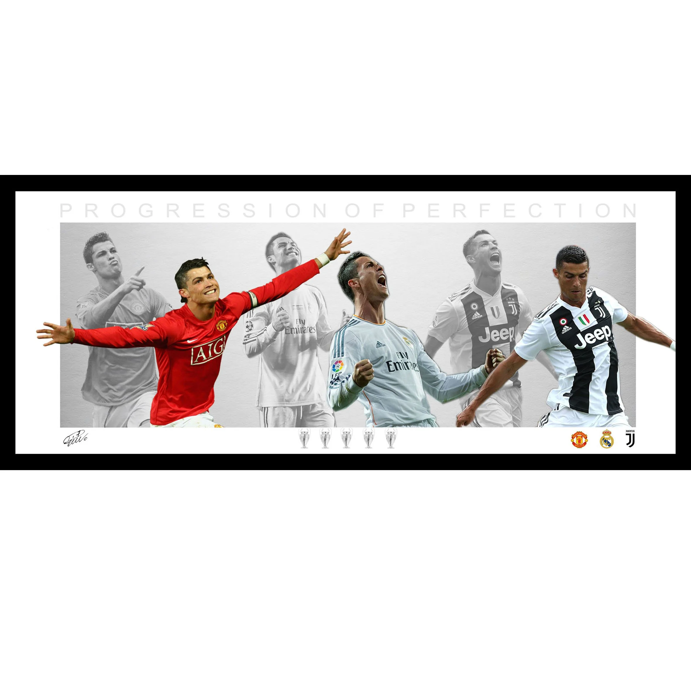 Cristiano Ronaldo 'Progression of Perfection' Framed Lithograph Memorabilia