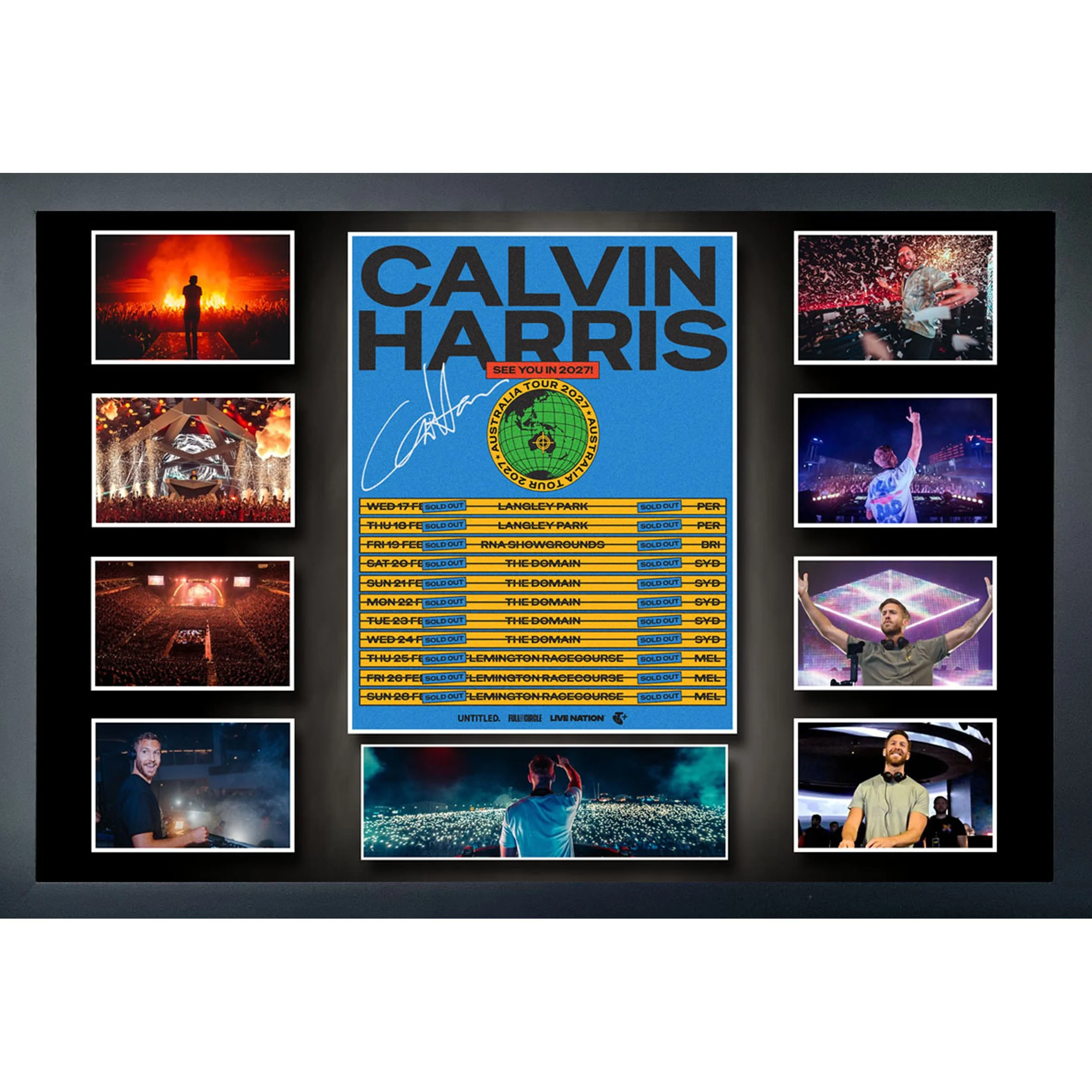 Calvin Harris 2027 Australian Tour 'Sold Out' Signed & Framed Memorabilia