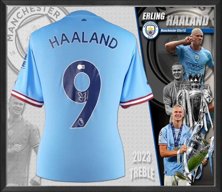 Erling Haaland Manchester City Jersey Framed_sports memorabilia​