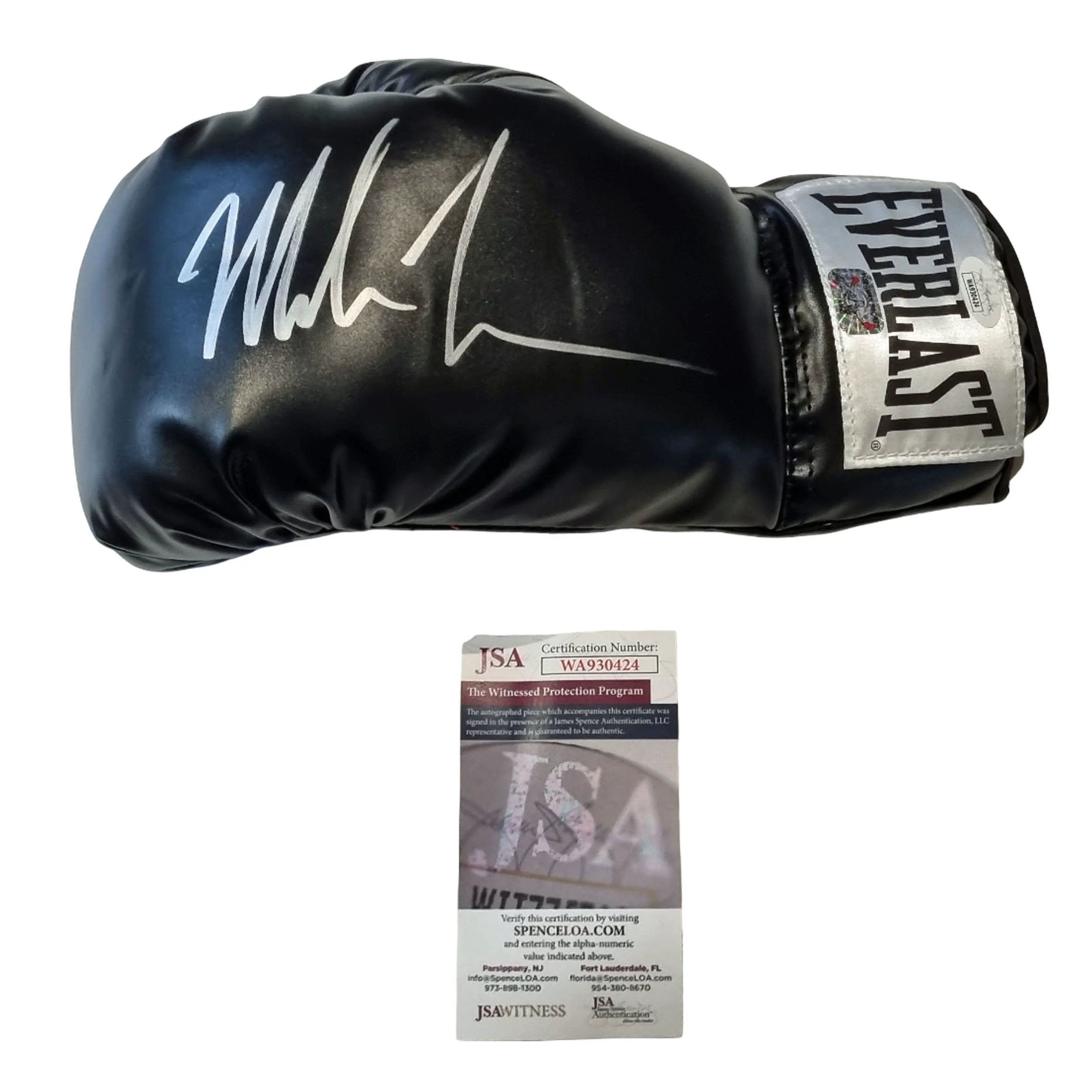 Mike Tyson Signed Full Size Everlast Black Boxing Glove (James Spence + Fiterman)