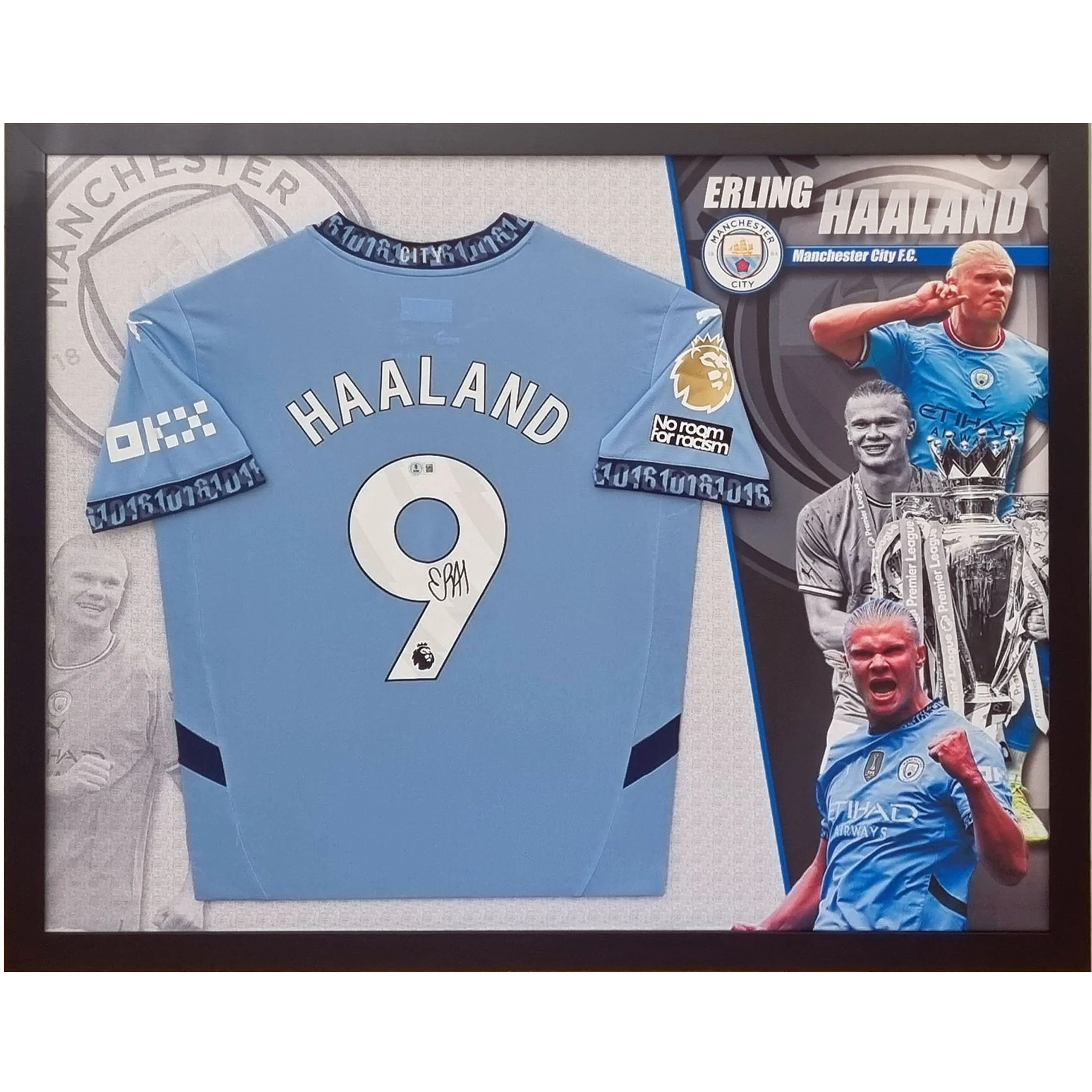 Erling Haaland Manchester City Signed & Framed Jersey (Beckett)