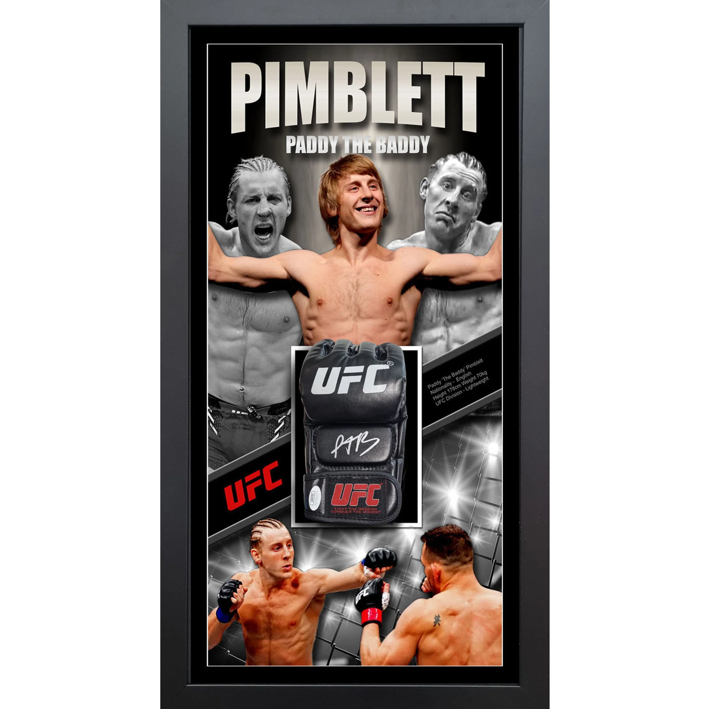 Paddy the Baddy Pimblett Signed & Framed UFC Glove (James Spence)