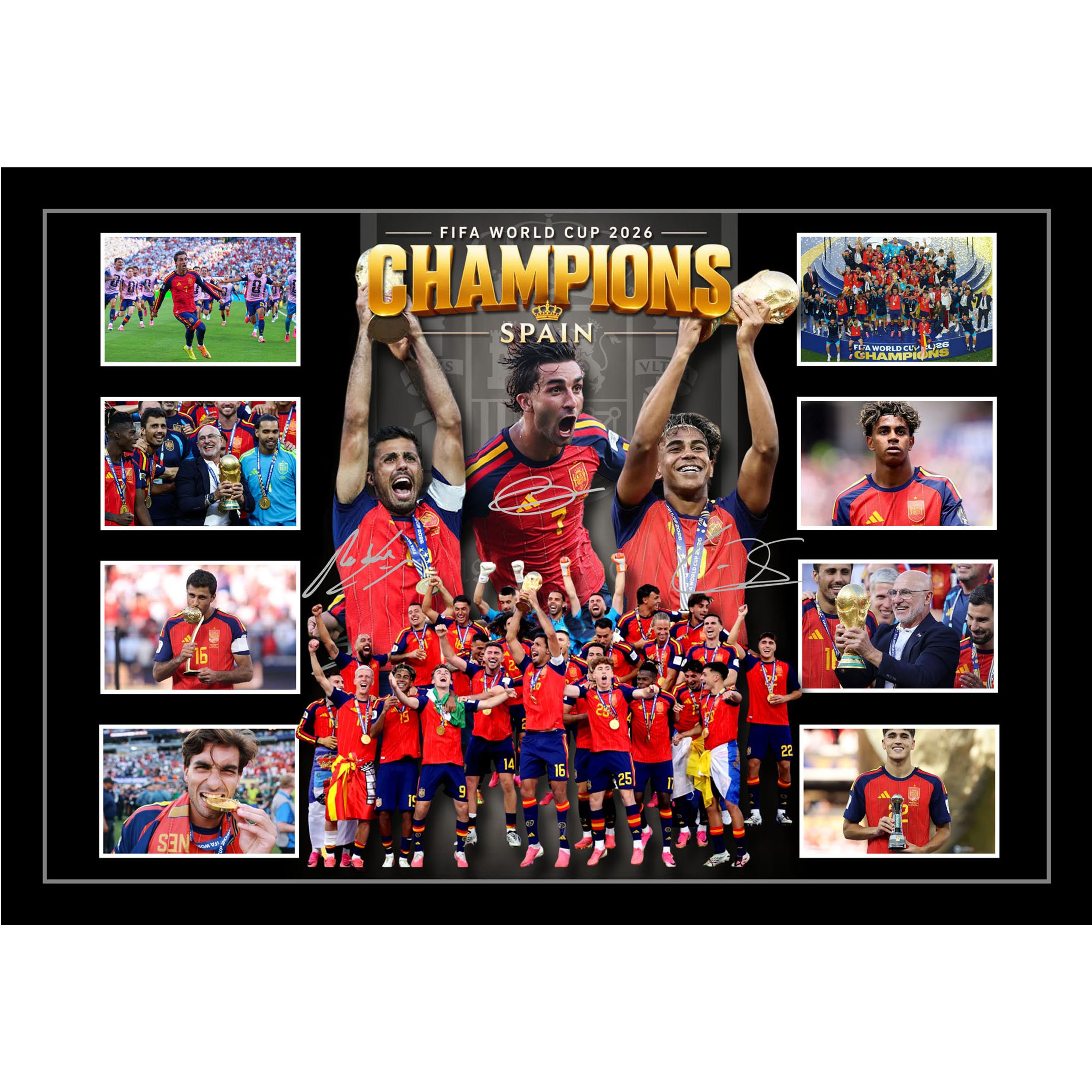 2026 Spain World Cup Champions Signed & Framed Memorabilia