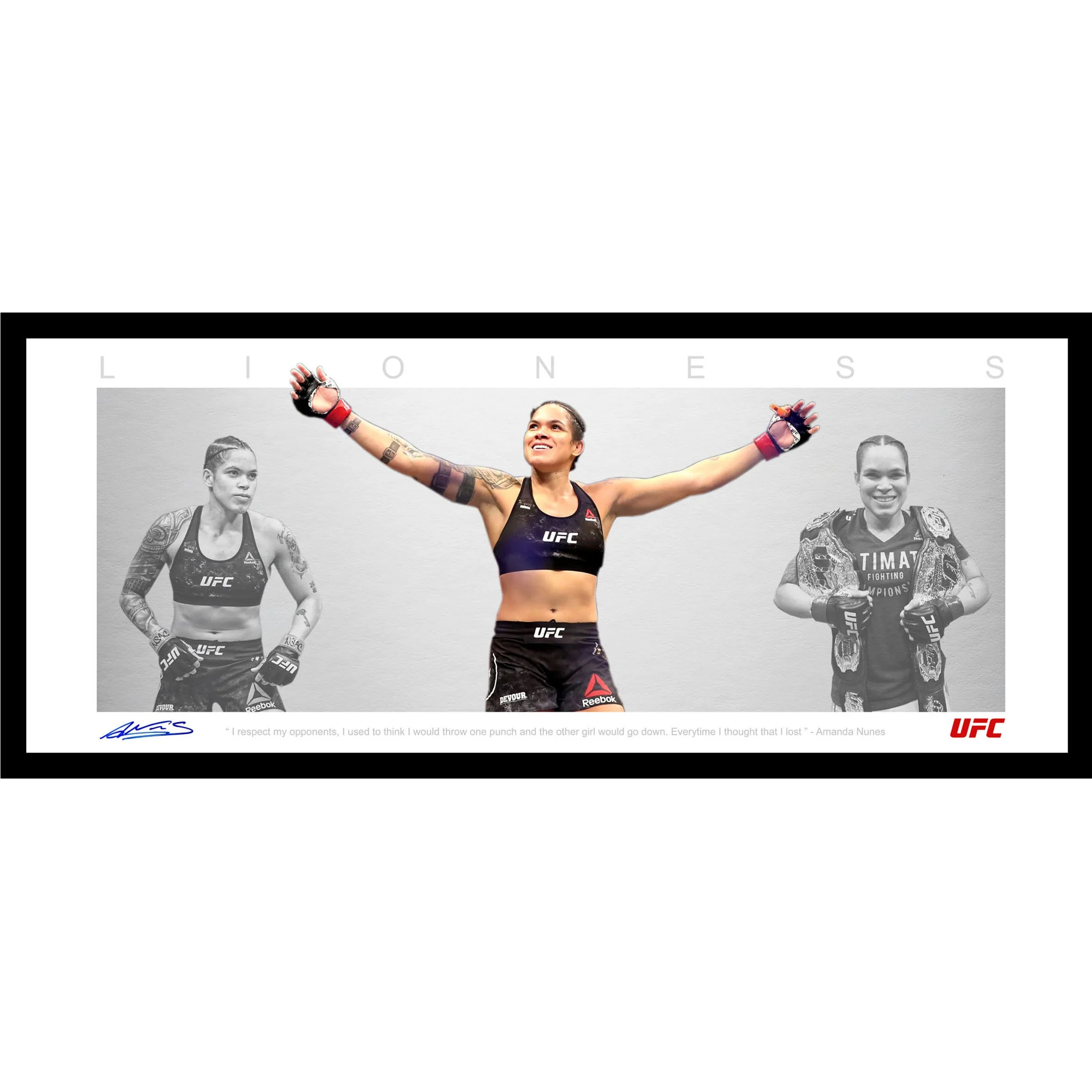 Amanda 'The Lioness' Nunes Framed Wings Memorabilia