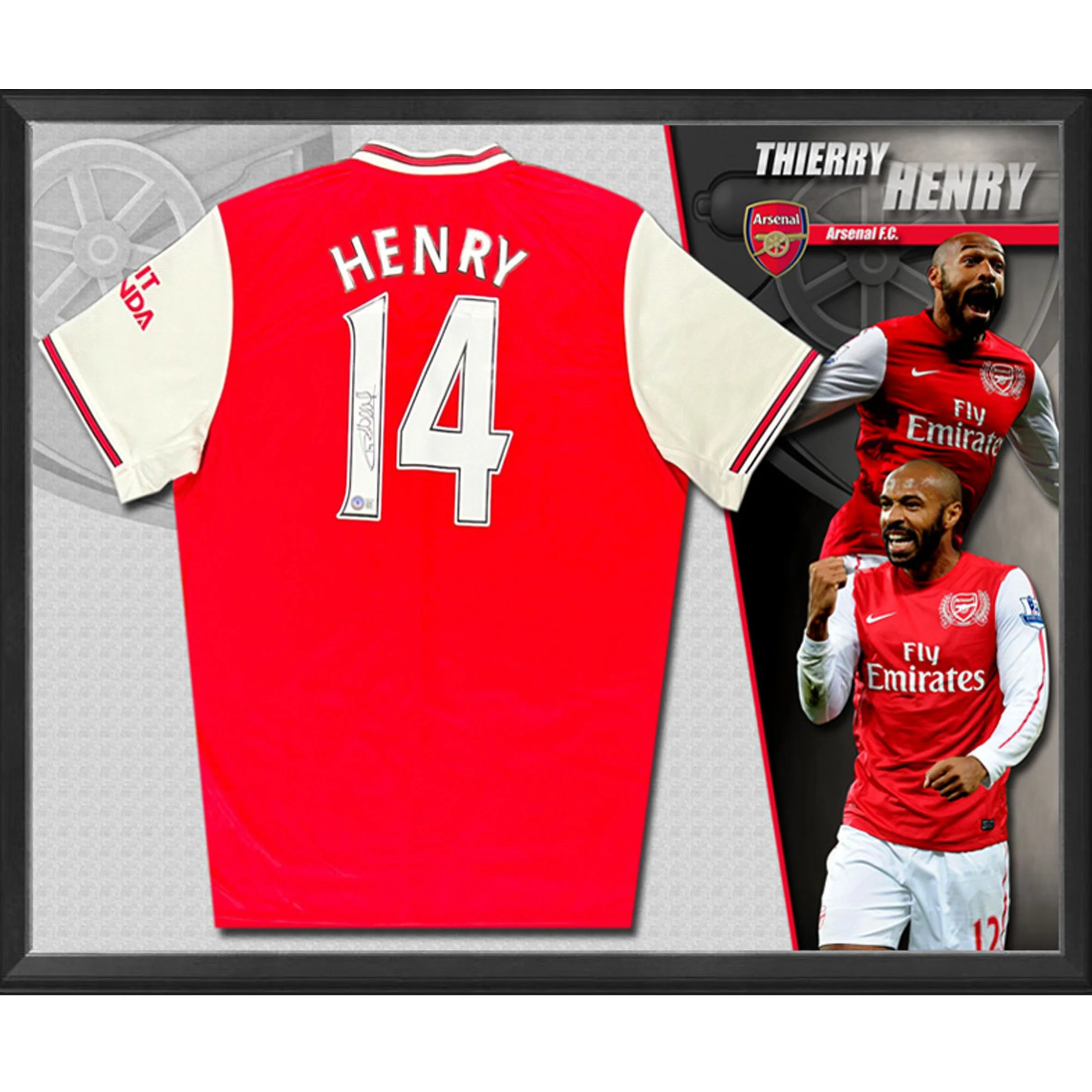 Thierry Henry Arsenal Gunners Signed & Framed Arsenal Jersey (Beckett)