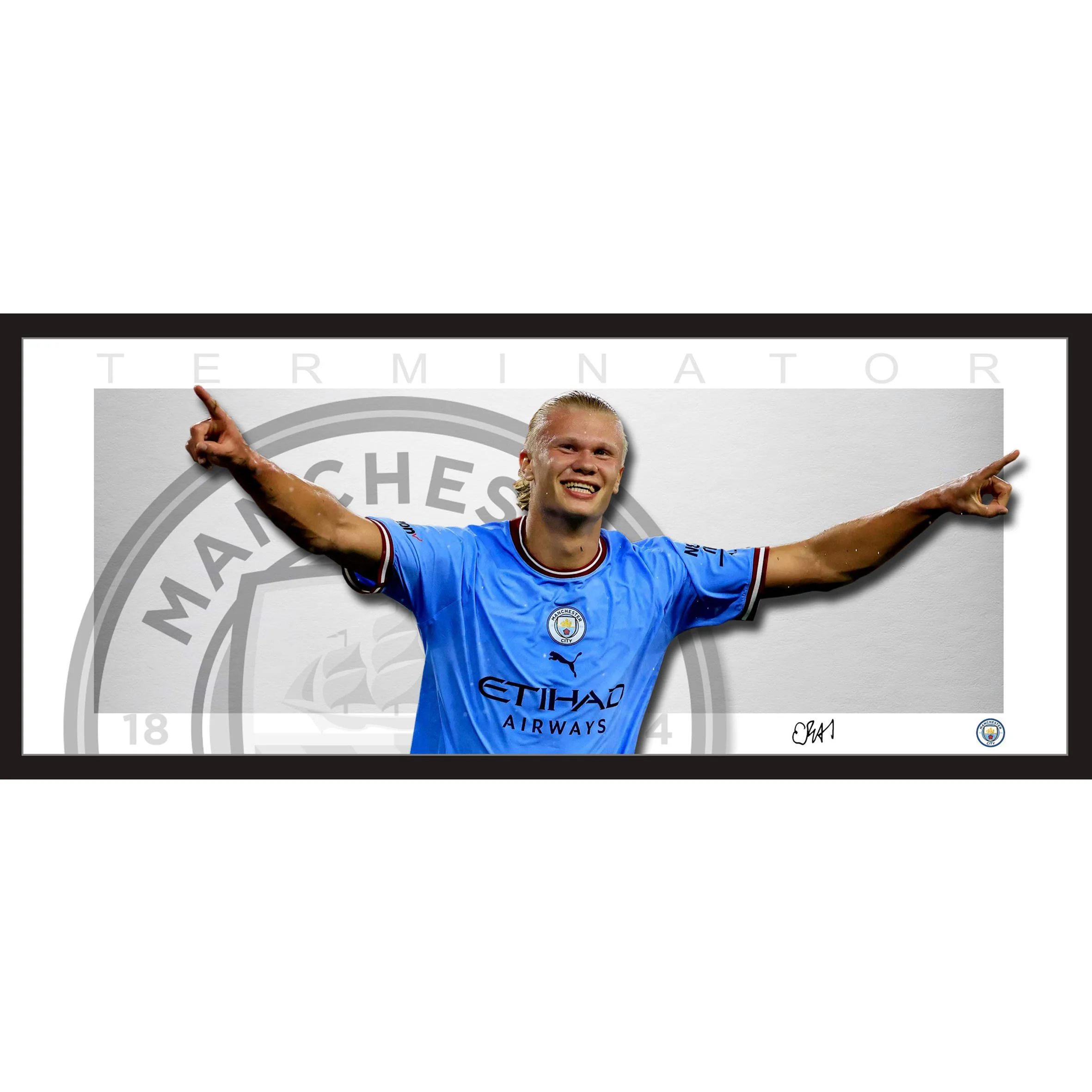Erling Haaland 'Terminator' Manchester City Framed Lithograph Memorabilia
