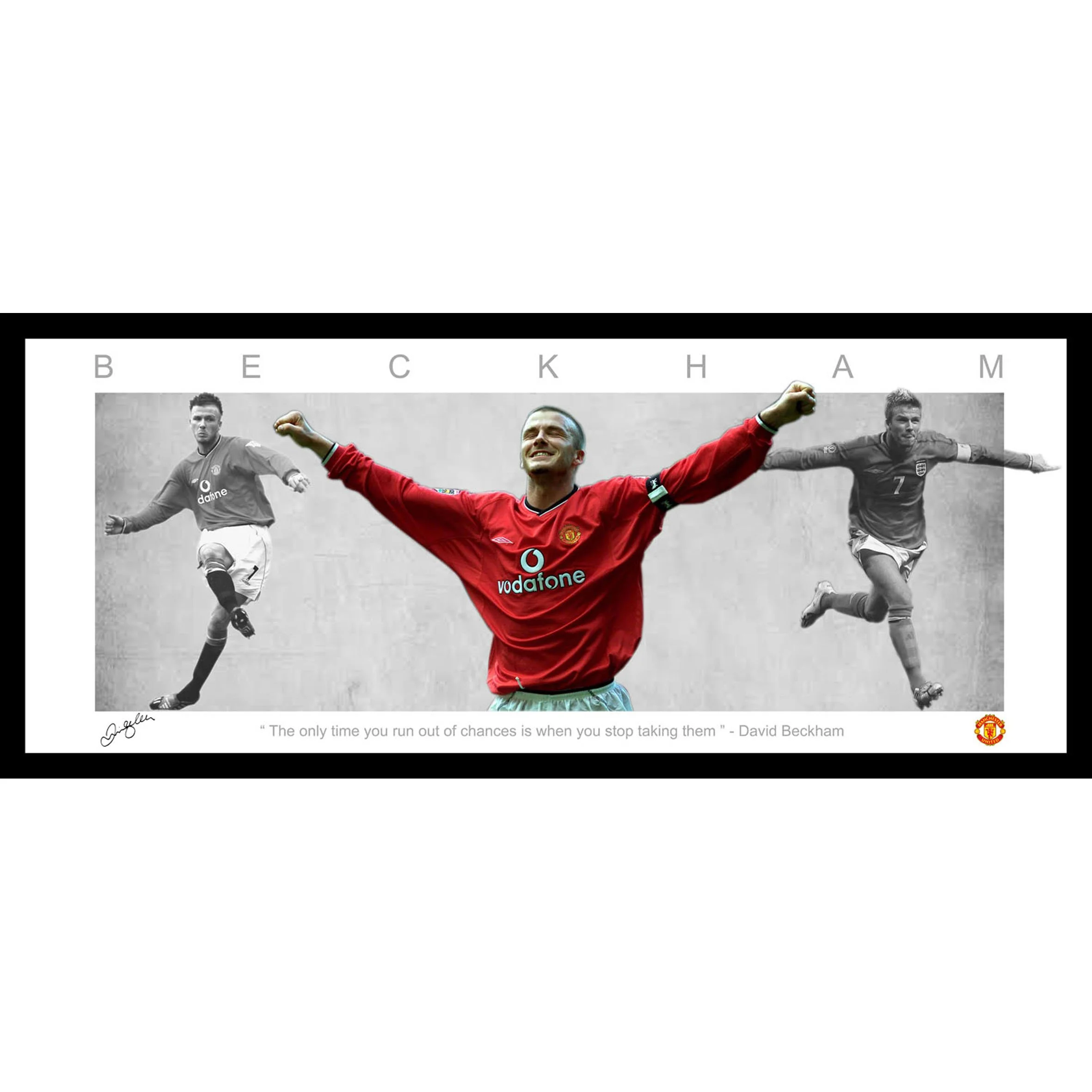 David Beckham Manchester United Framed Lithograph Wings Memorabilia
