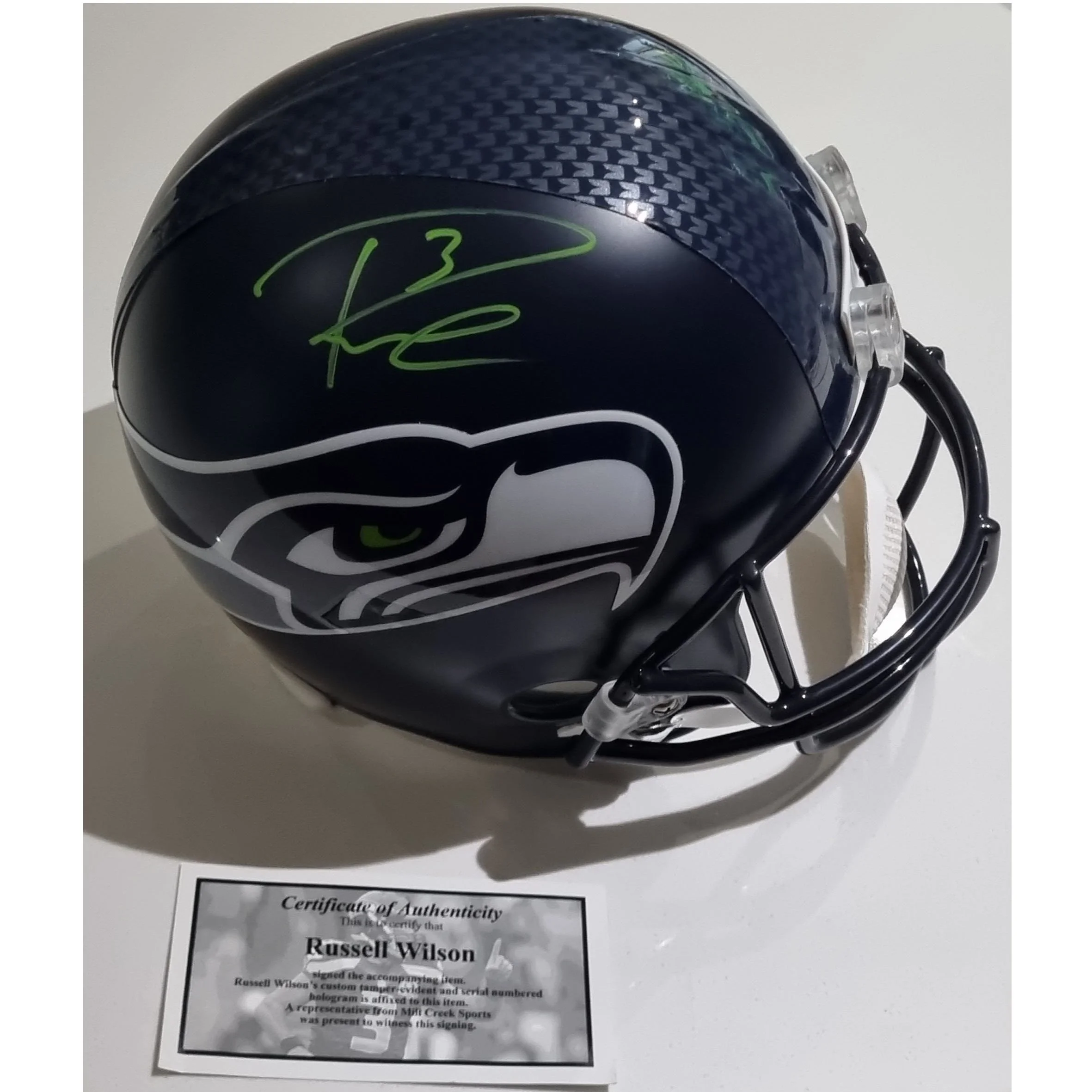 Russell Wilson Seattle Seahawks Full Size Replica Helmet Super Bowl Champs