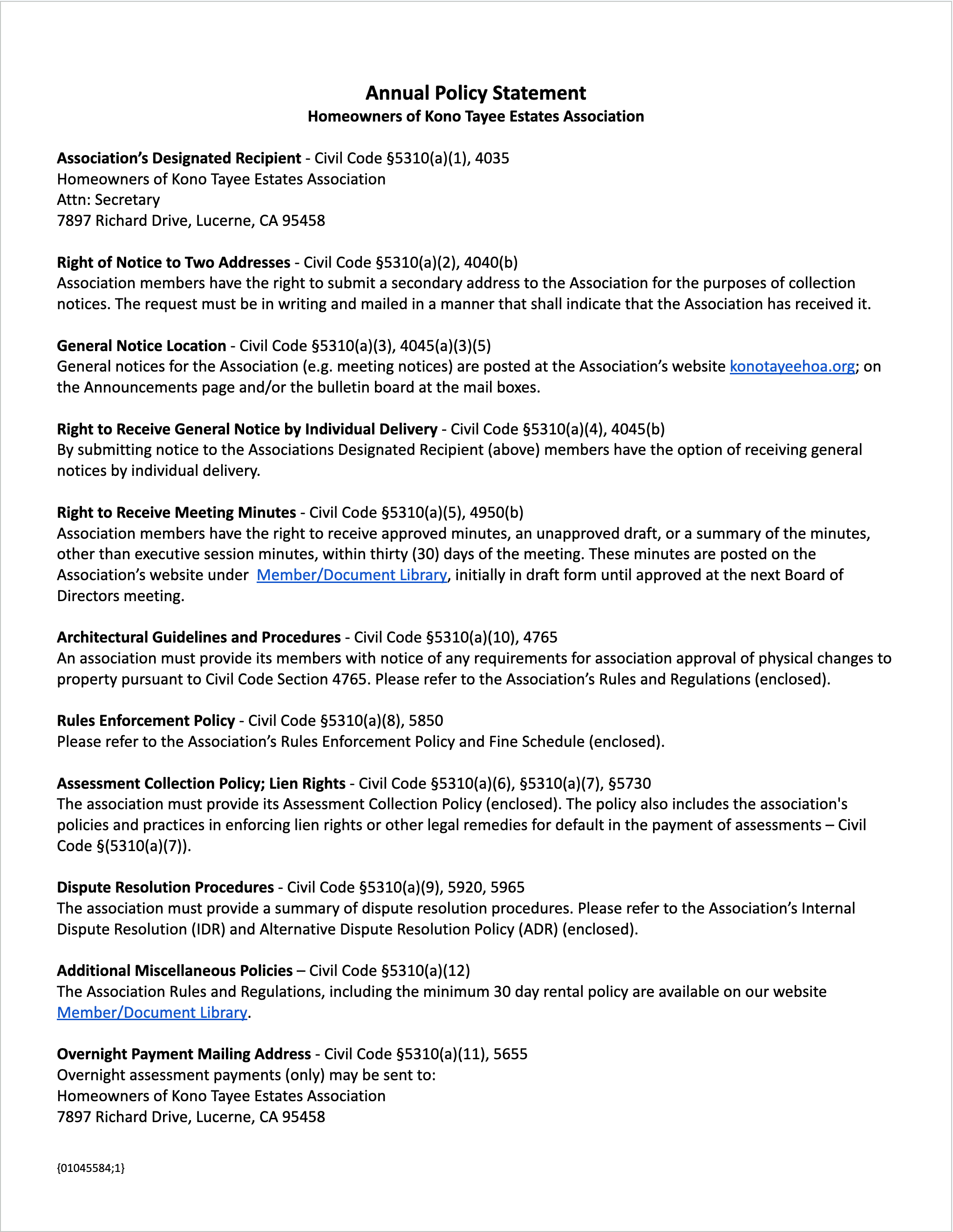 2026-2027 Annual Policy Statement Now Available