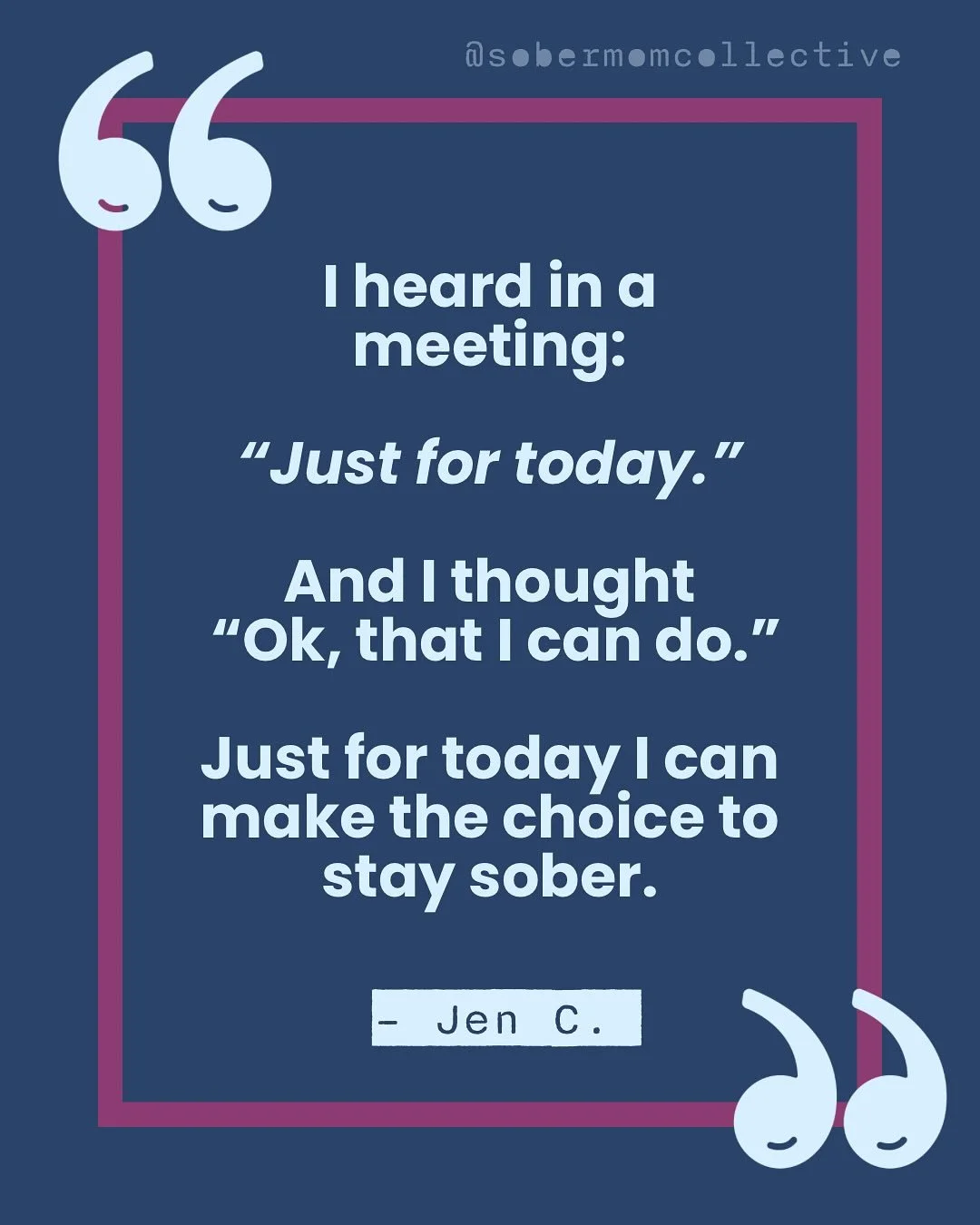 What&rsquo;s your sober guidepost? For Jen it&rsquo;s &ldquo;Just for today&rdquo; that kept her going through early sobriety, and then on through recovery. Comment yours! Join us in community at the link in bio for connection and understanding! #sob