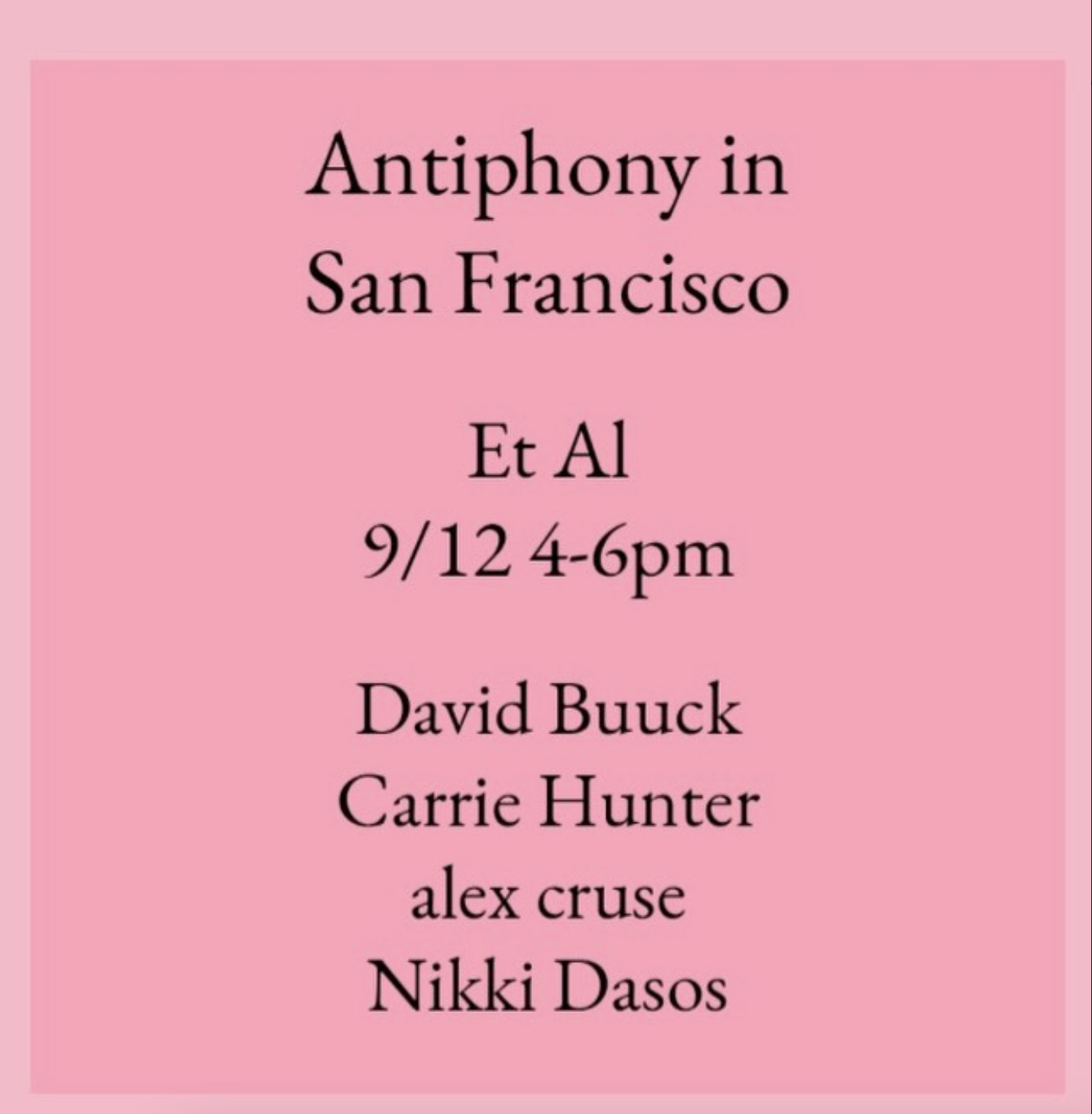 Antiphony Press — Readings @ Et al.