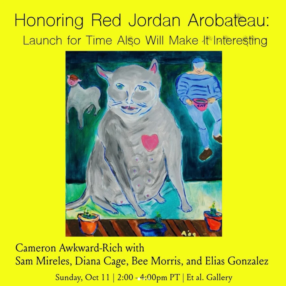 Small Press Traffic Presents | Honoring Red Jordan Arobateau: Launch for 'Time Also Will Make It Interesting' @ Et al. 