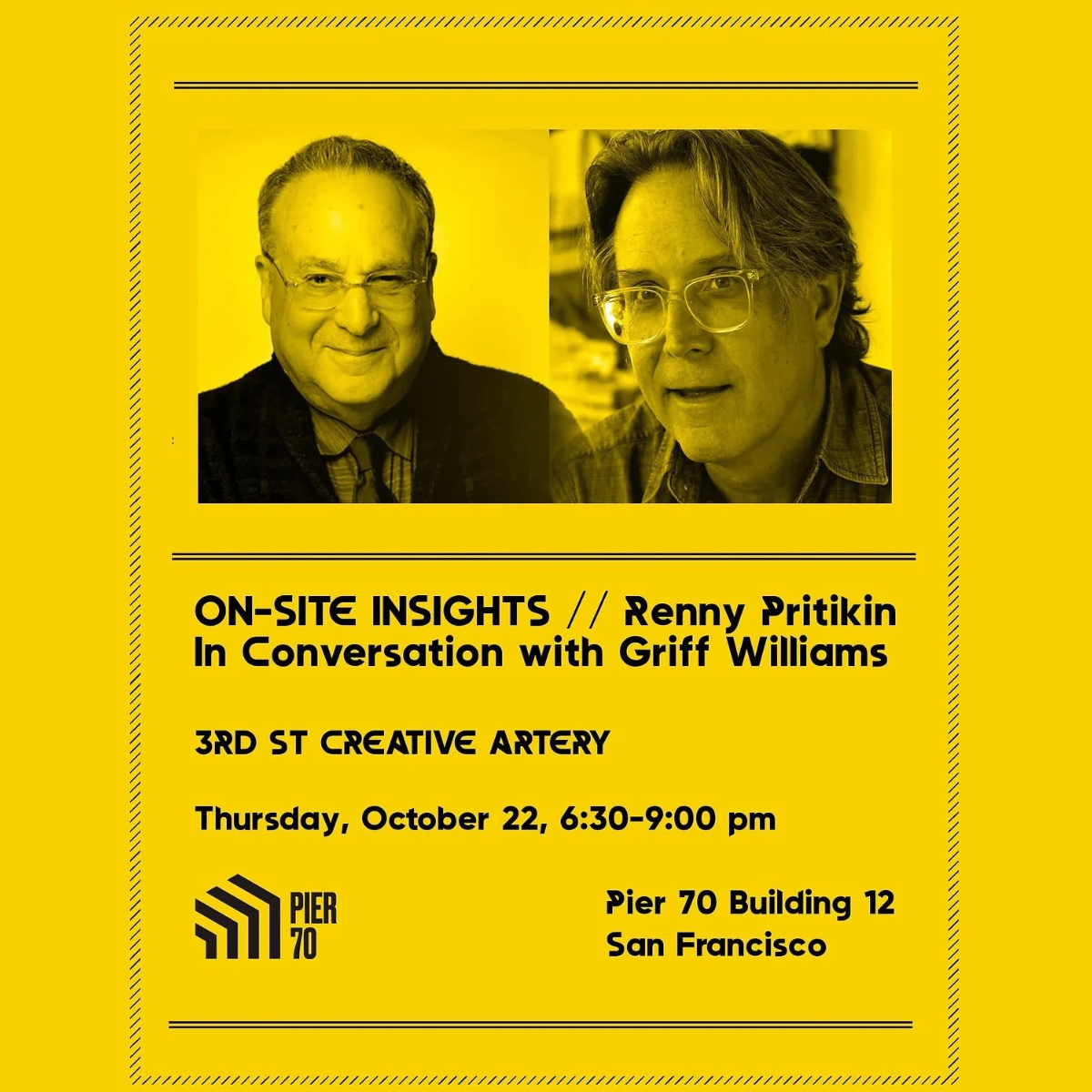 Griff Williams & Renny Pritikin in Conversation @ Pier 70